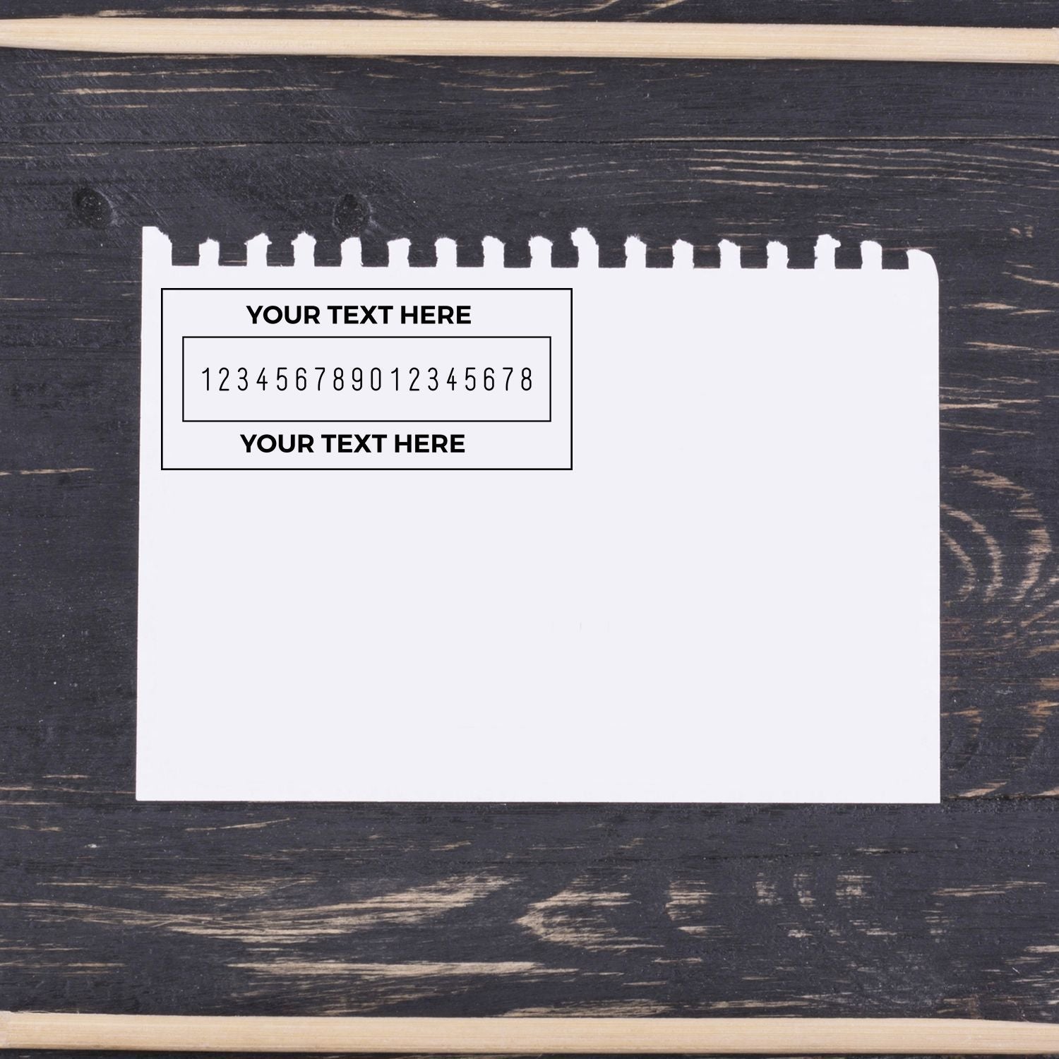 Customizable flyer template on chalkboard background with blank white area, placeholder header, and numbers strip.