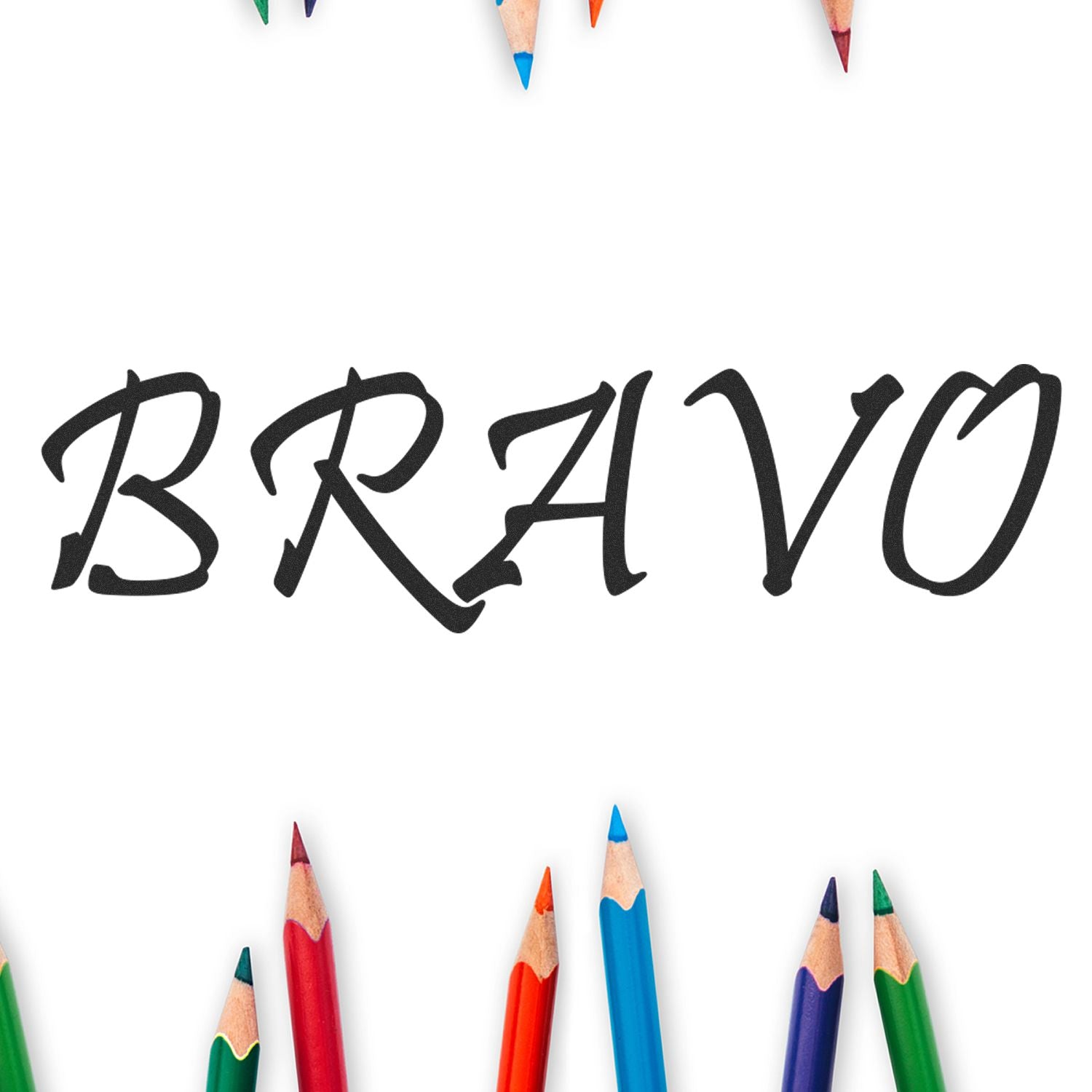 BR4IVO logo text in bold marker style with colored pencils, illustrating creative writing and school art education theme.