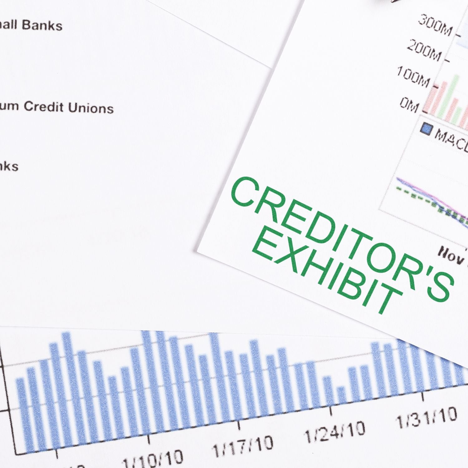 Close-up of credit exchange concept with financial data charts and credit figures on documents, representing banking performance