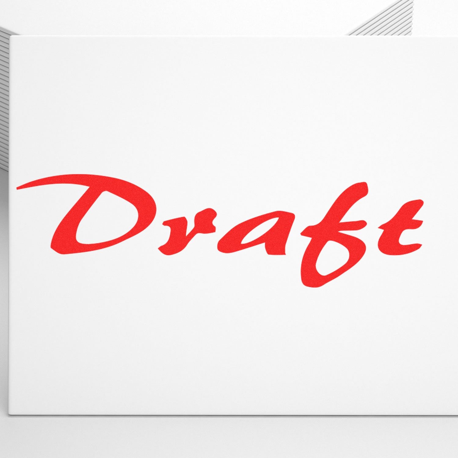 Red Draft stamp on a white document, office paperwork and editable draft concept.