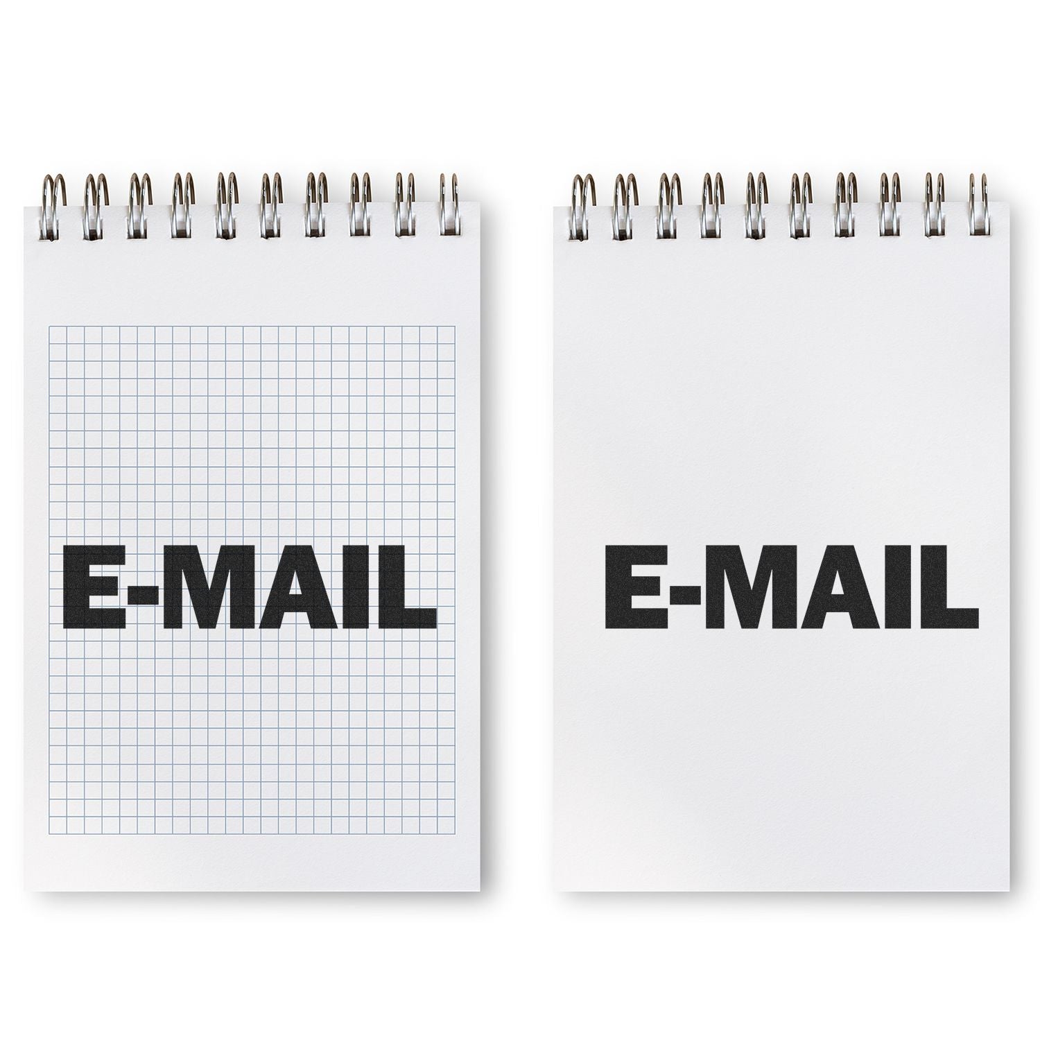 Set of two spiral notebooks labeled E-MAIL with grid and blank paper for business note taking