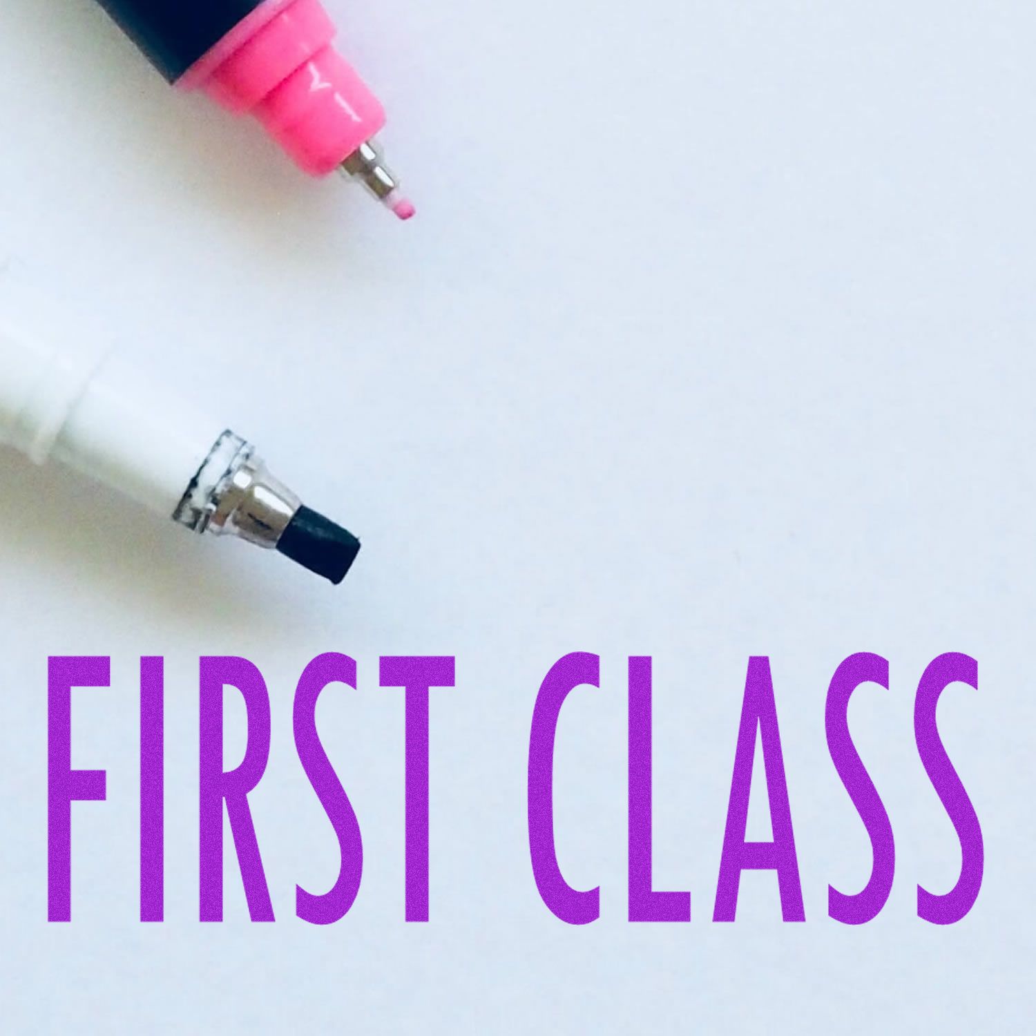 First Class electrical plug connector on cable tips, promotional graphic for premium service and comfort