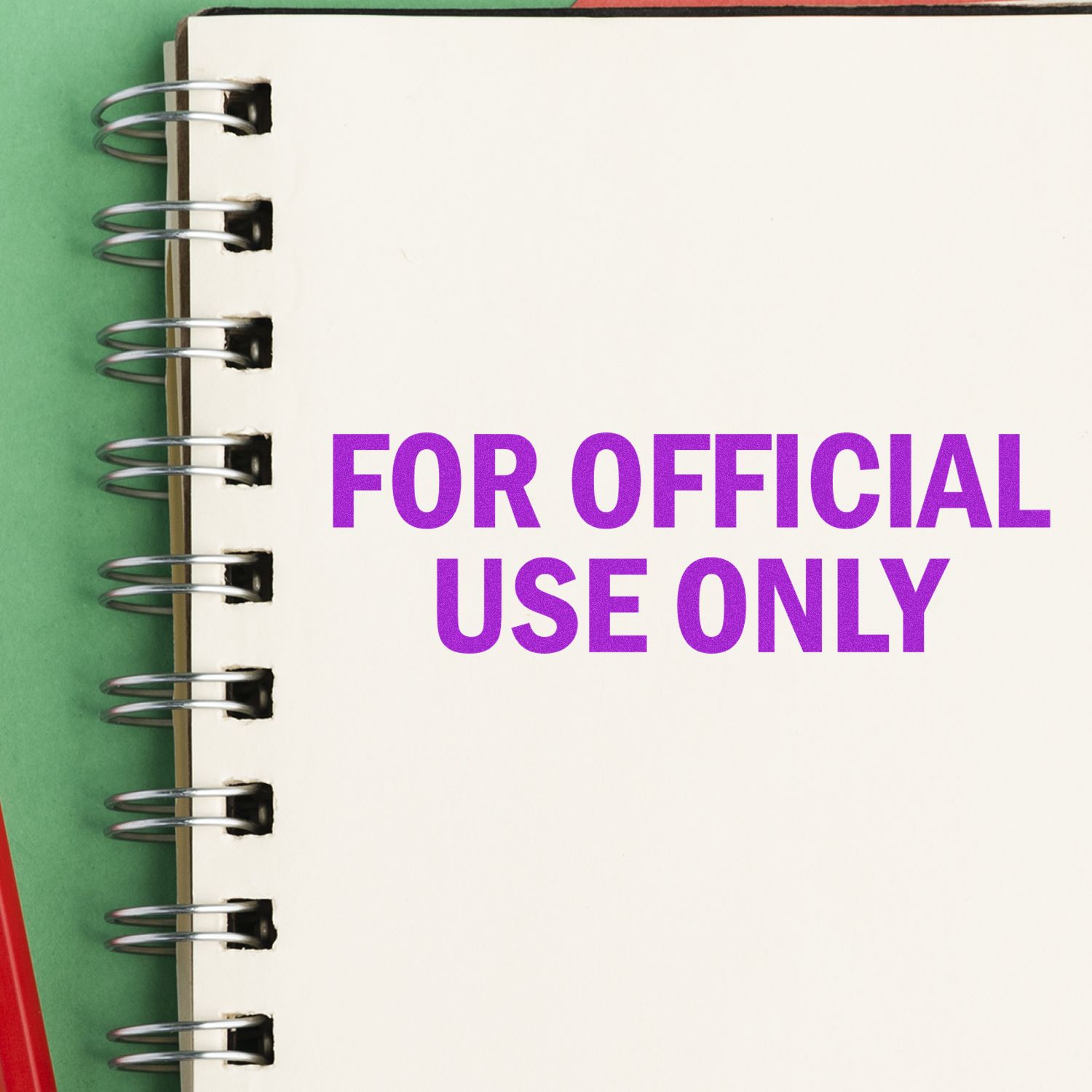 Spiral notebook cover with For Official Use Only security label for confidential government documents and compliance