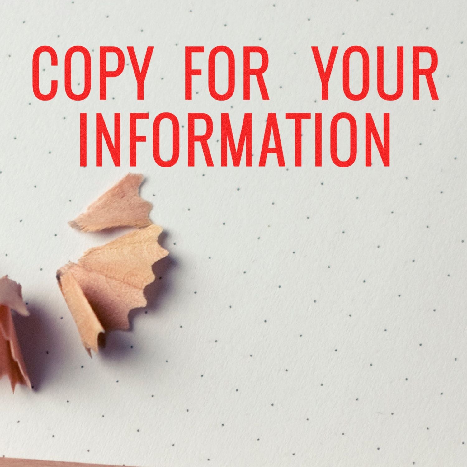 Copy for your information (FYI) text in red letters on a white dotted background with torn paper edge, FYI message.