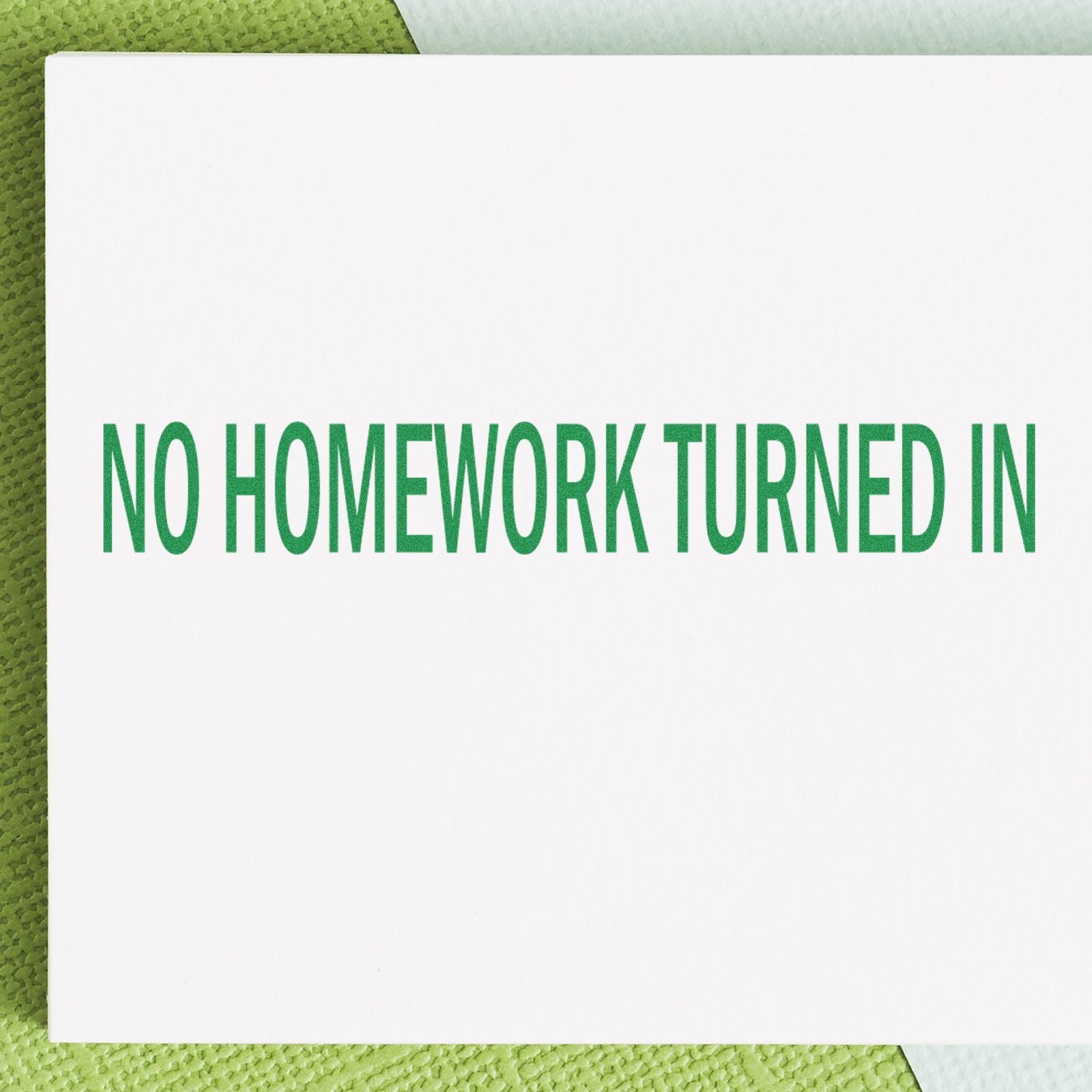 Classroom notice sign: No homework turned in, warning students that no assignments were submitted.