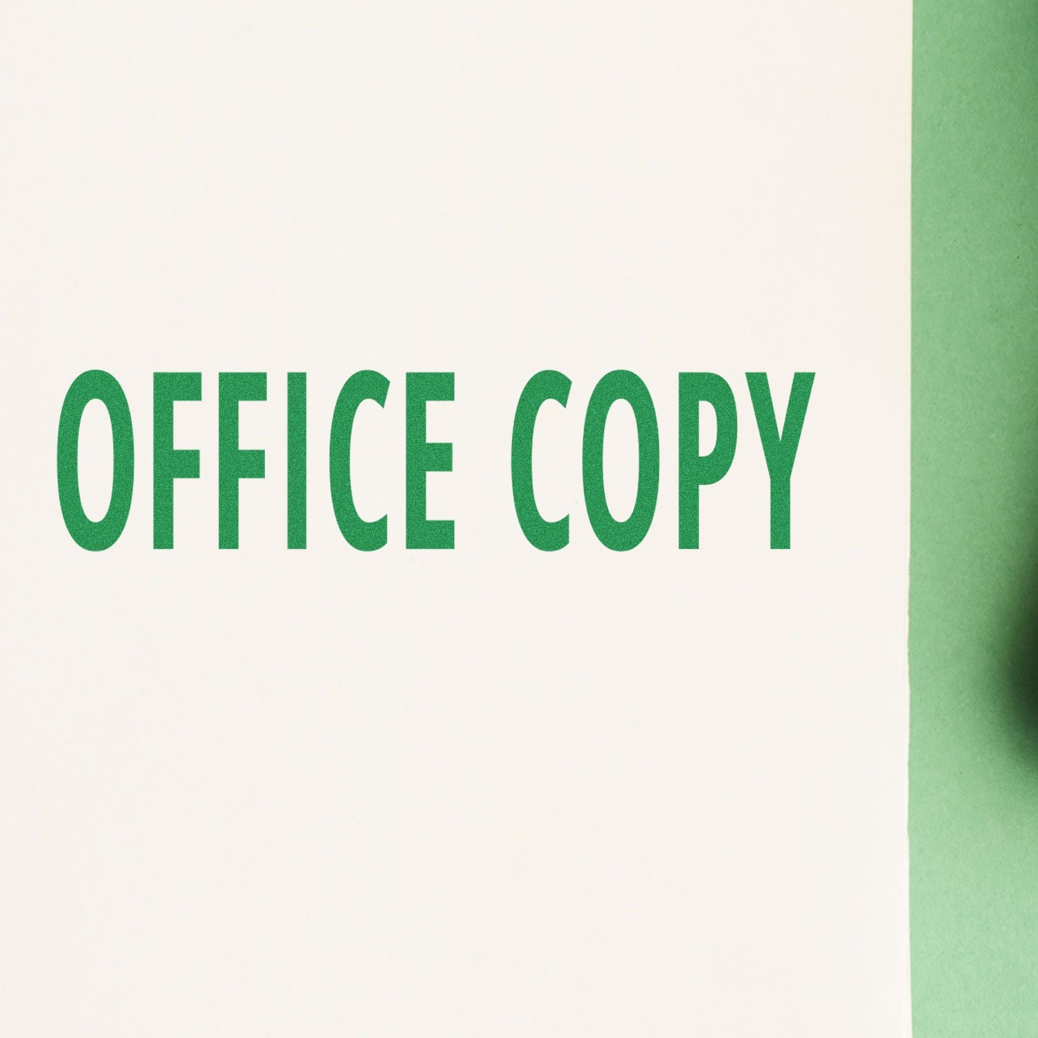 Office copy paper branding with bold green OFFICE COPY text on a white background for document printing.