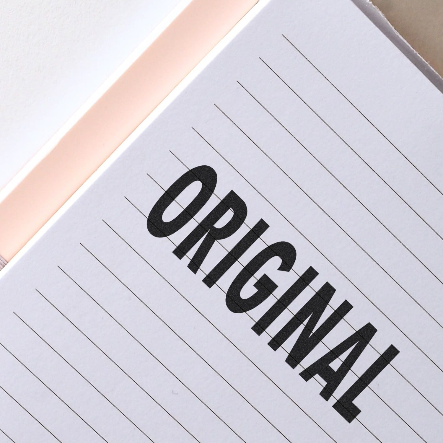 Original concept notebook page with bold typography text on lined paper, highlighting creative branding typography design layout