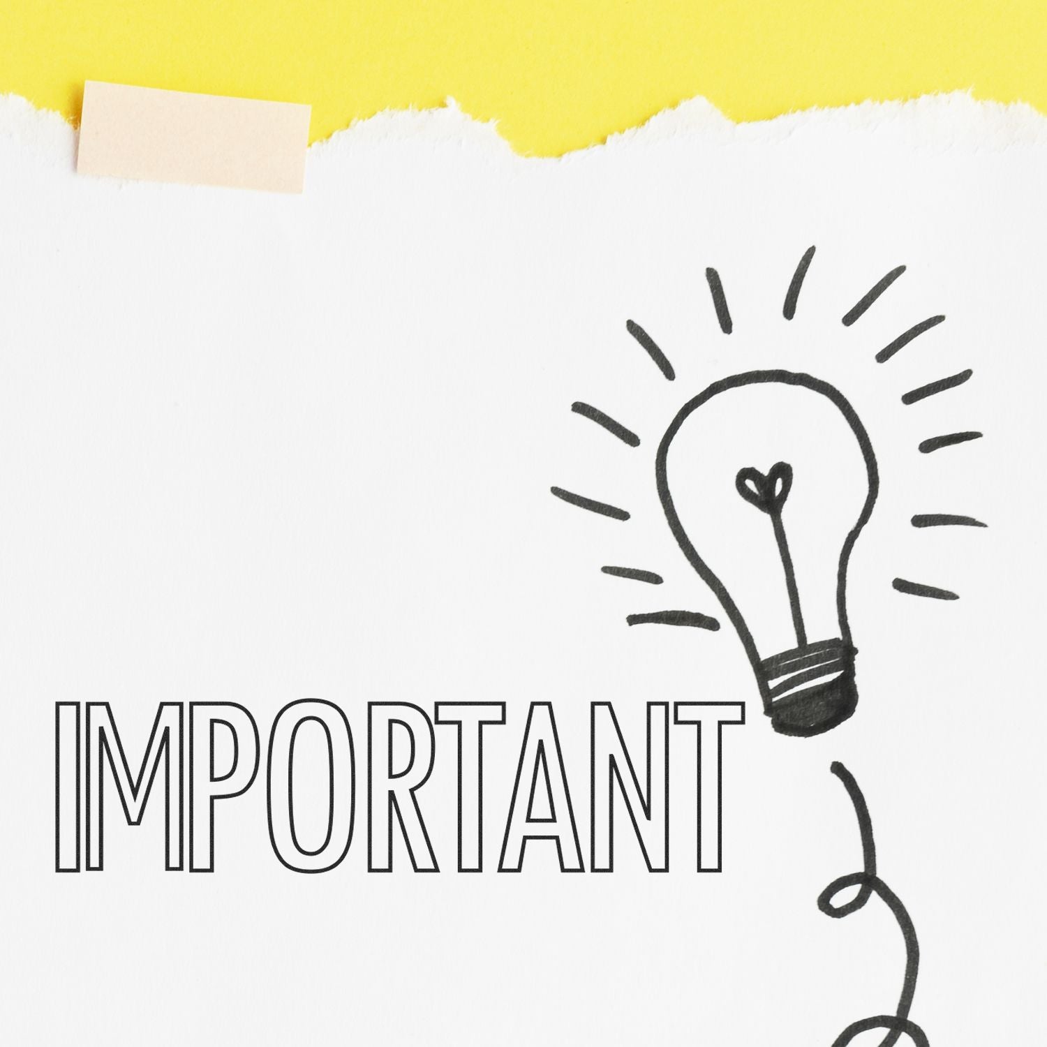 Important concept graphic with light bulb doodle and bold IMPORTANT text, inspiring ideas and motivation on a clean white background.