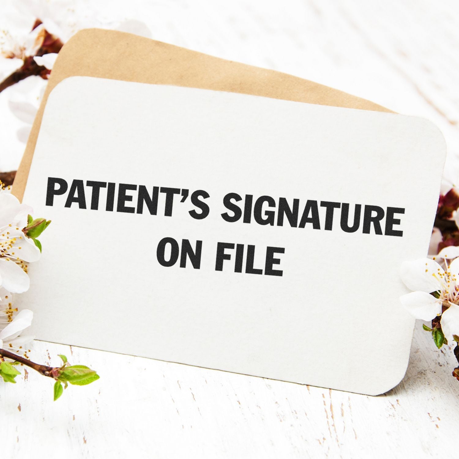 Patient consent form sign-off: Patients Signature on File on medical paperwork for healthcare records.