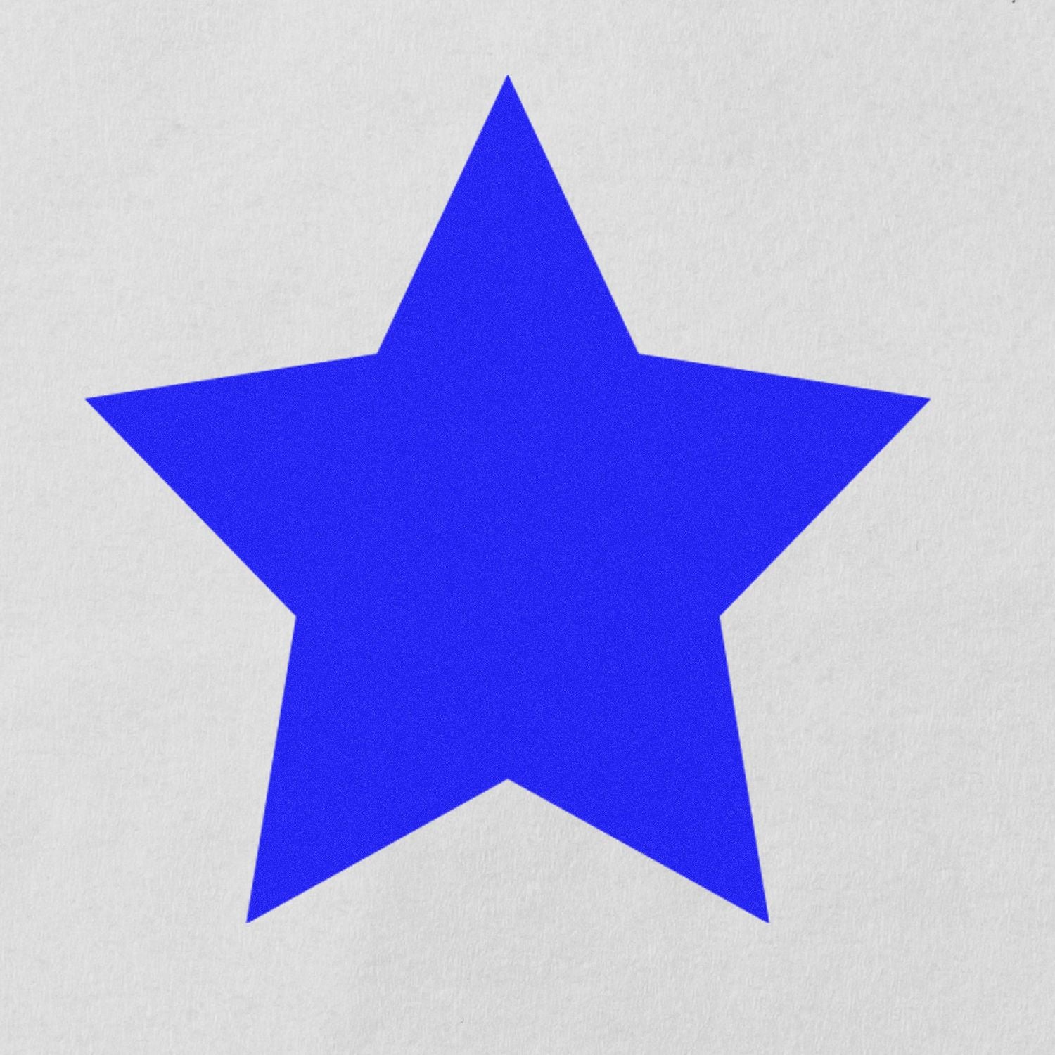 Blue five-point star icon on a white background, simple geometric symbol illustration.