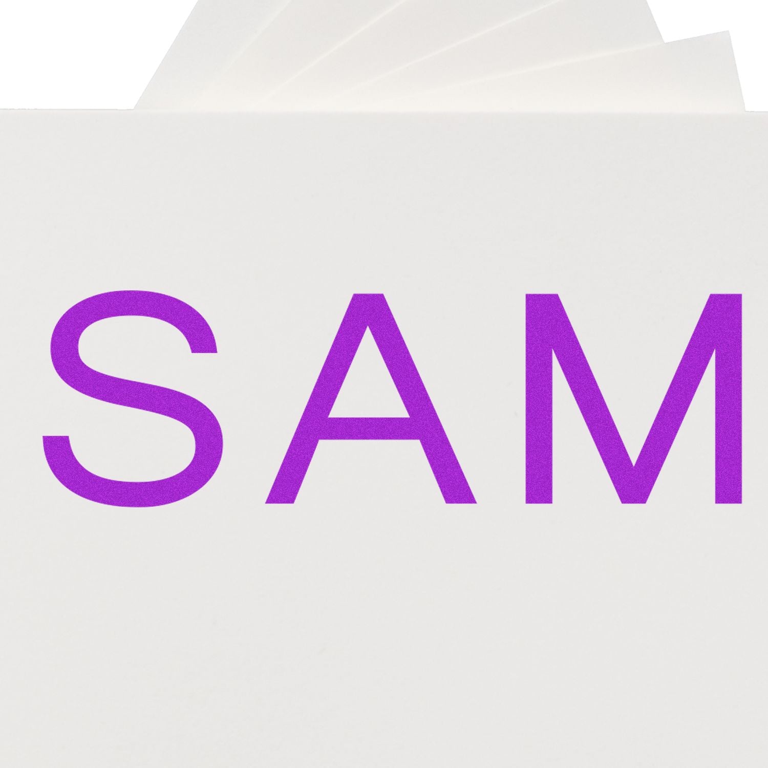 White shopping bag with bold purple SAM logo on a clean white background.