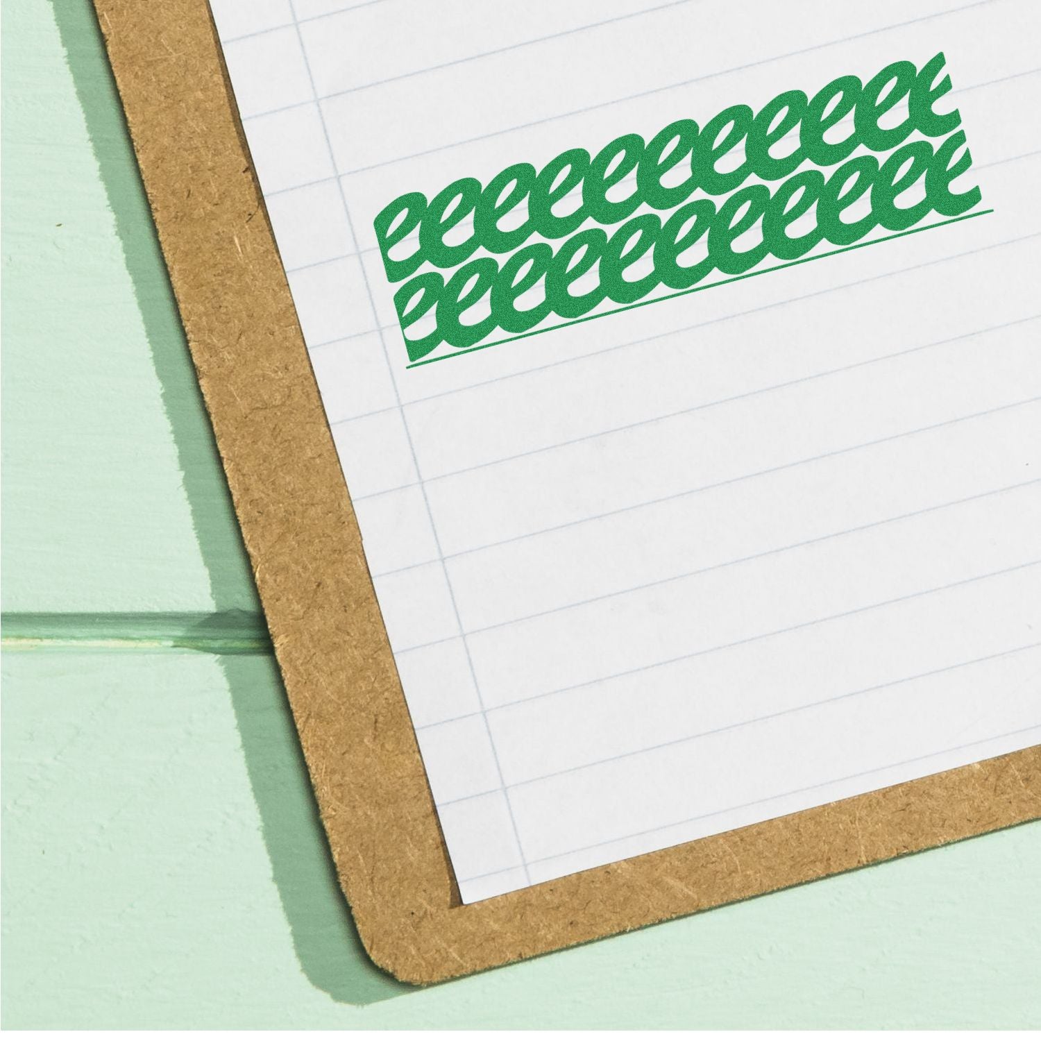 Lined notebook page with green hand-lettered text, illustrating creative journaling, note-taking, and planning.