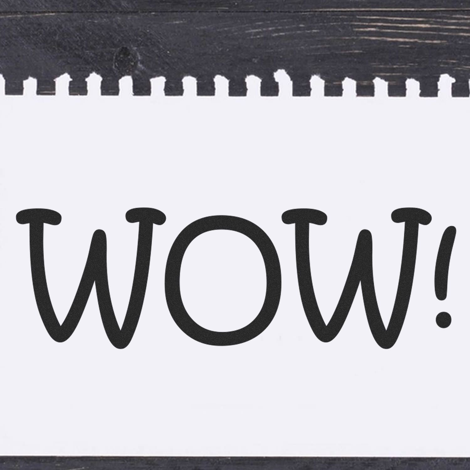 Bold WOW! typography poster with exclamation mark for graphic design impact, minimalist wall art and promotional headline signage.