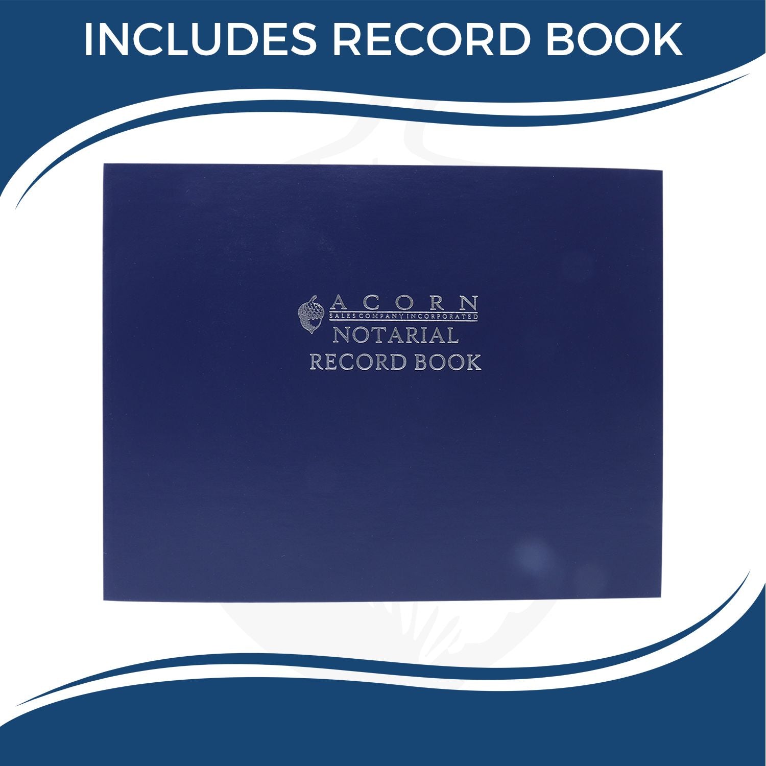 Blue Acorn Notarial Record Book with included record book, ideal for notary public record keeping and official documentation.