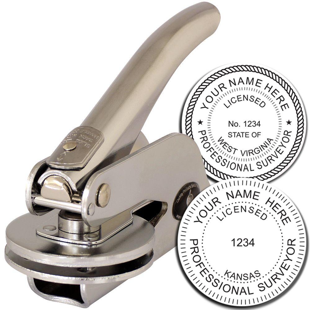 Custom professional surveyor embosser stamp with personalized state license seal design