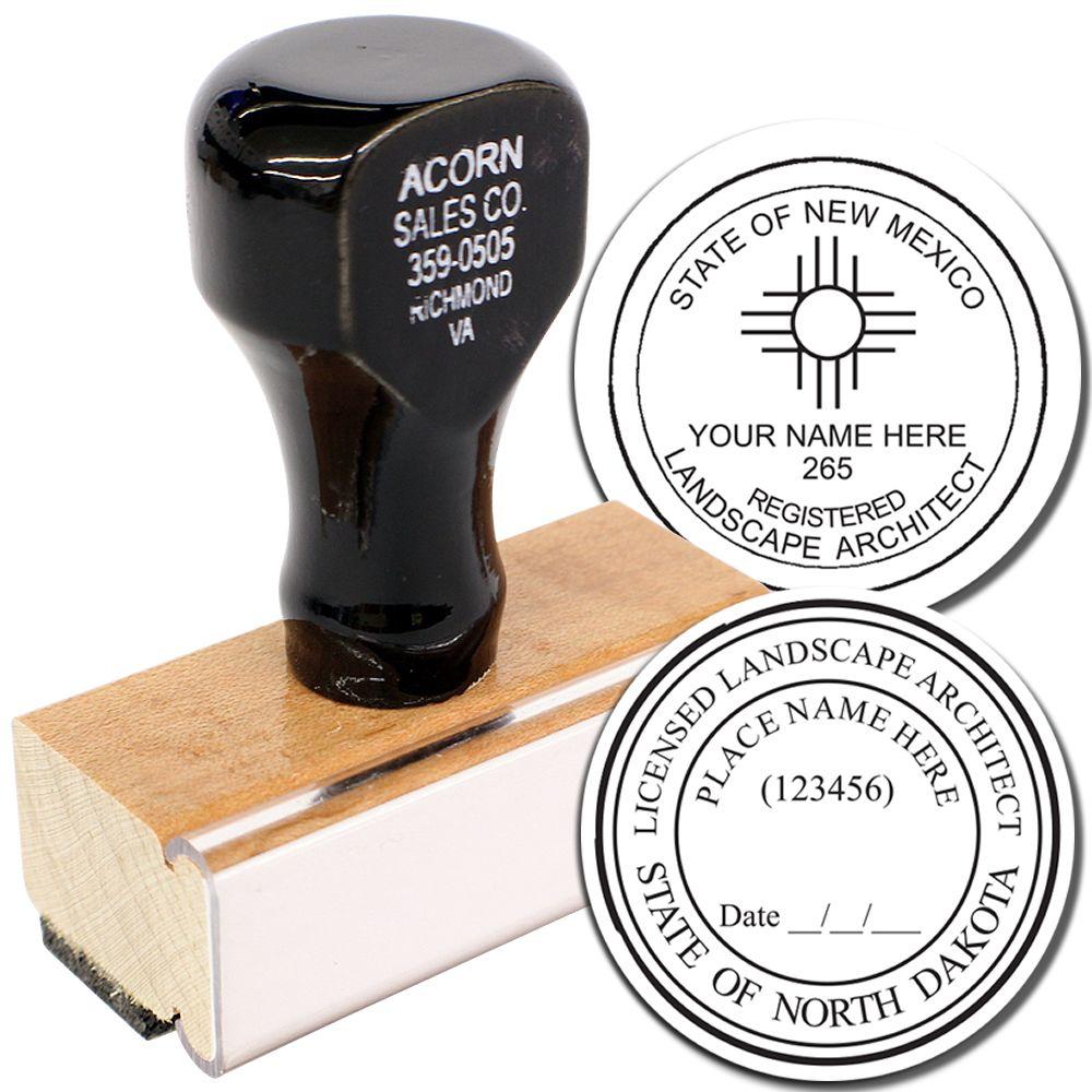 Custom landscape architect seal stamp with state licensing designs and professional rubber stamp impression.