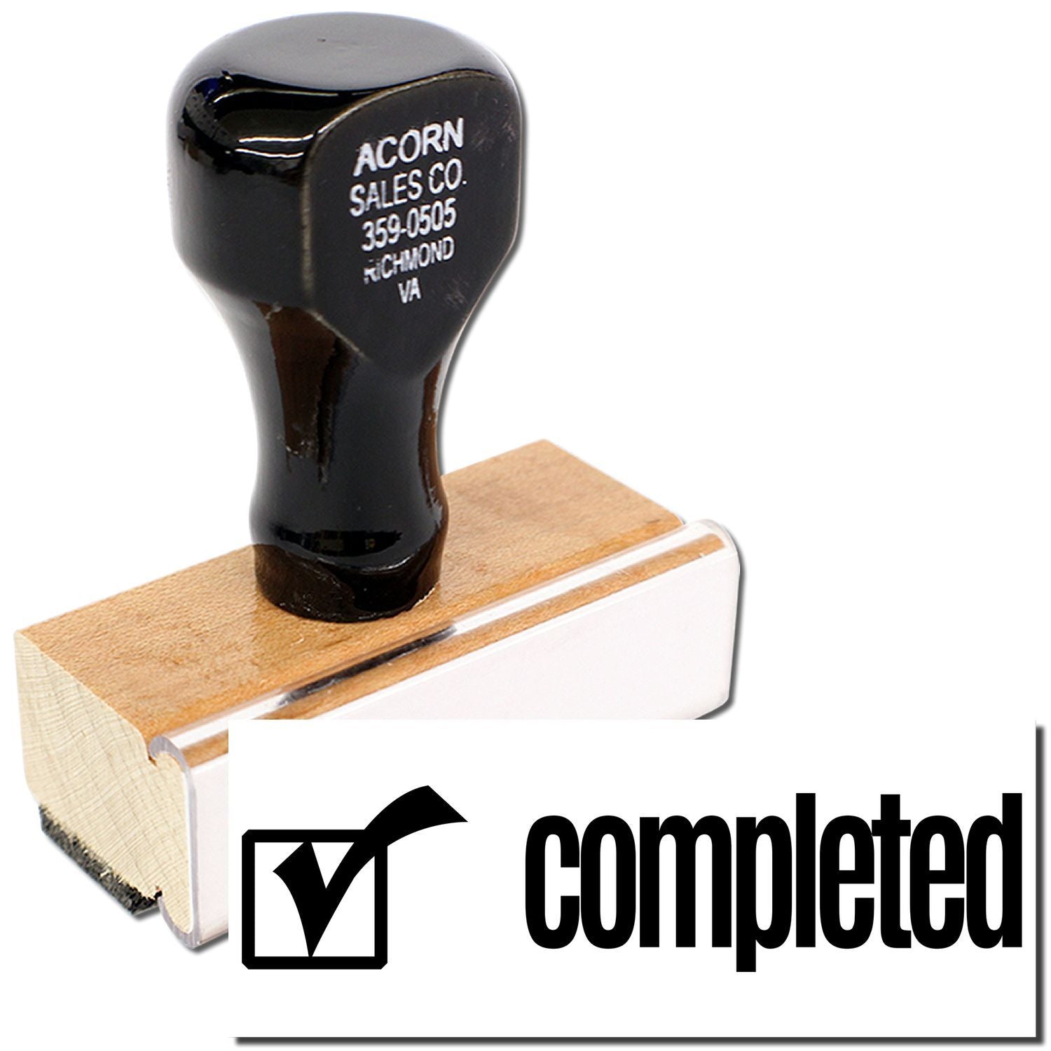 Large Completed with Checkbox Rubber Stamp Main Image