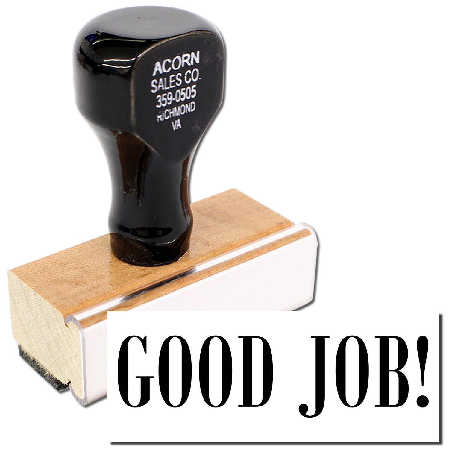 Acorn Sales Co promotional novelty stamp GOOD JOB! with company logo and phone number 359-0505 for Kingston, VA.