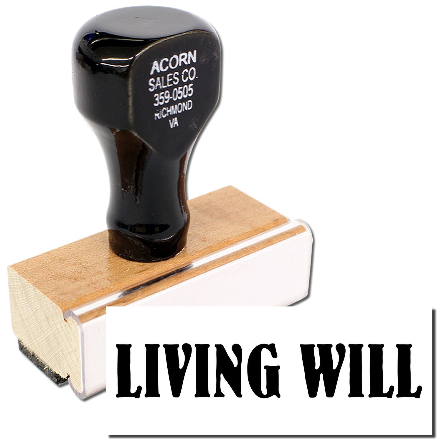 Large Living Will Rubber Stamp