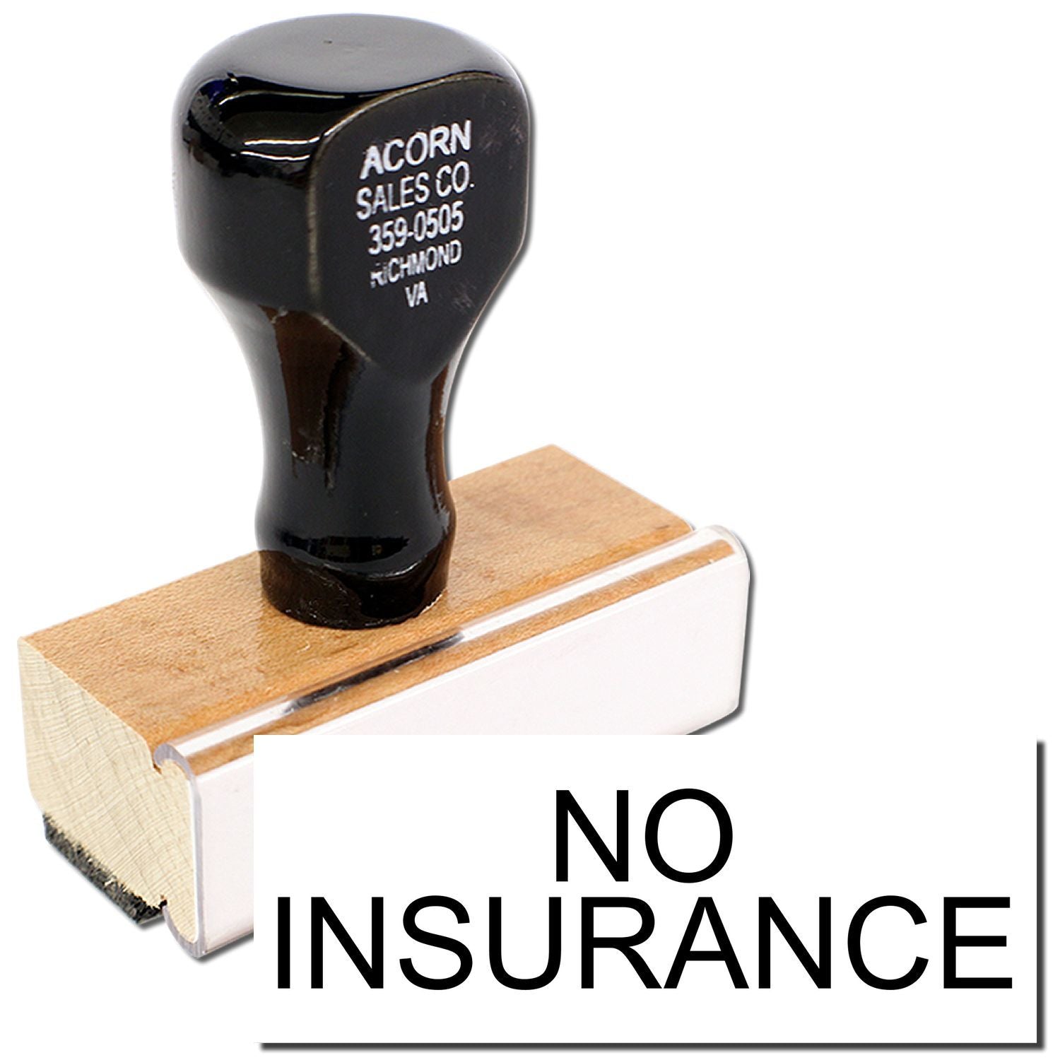 Black Acorn Sales Co. golf club head on a tee with bold NO INSURANCE message for the product.