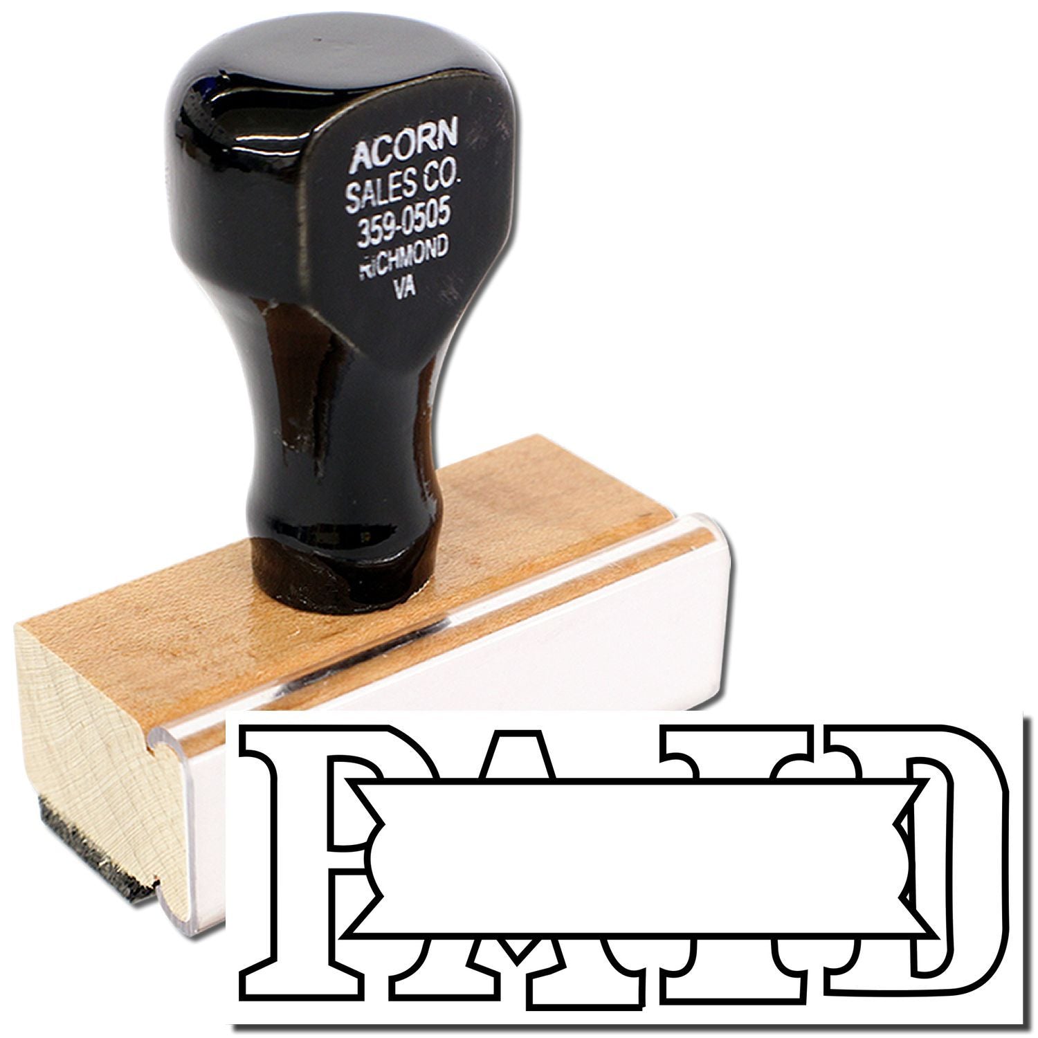 Acorn Sales Co. 359-0505 Richmond VA black replacement door hardware part on mount, shown with installation diagram for restroom fixtures.
