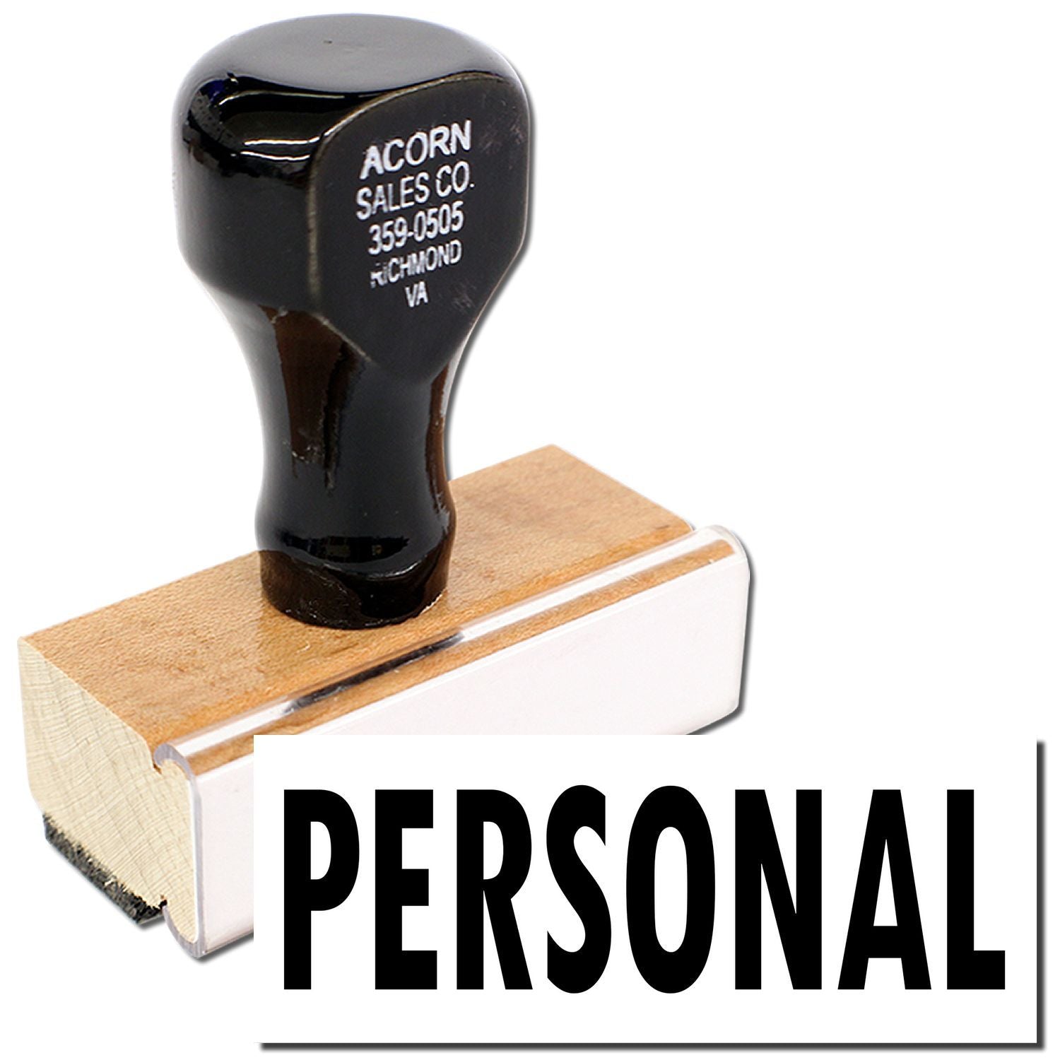 Acorn Sales Co personalized custom golf club head marked with phone number 359-0505 Richmond VA and 'PERSONAL' branding for custom orders.