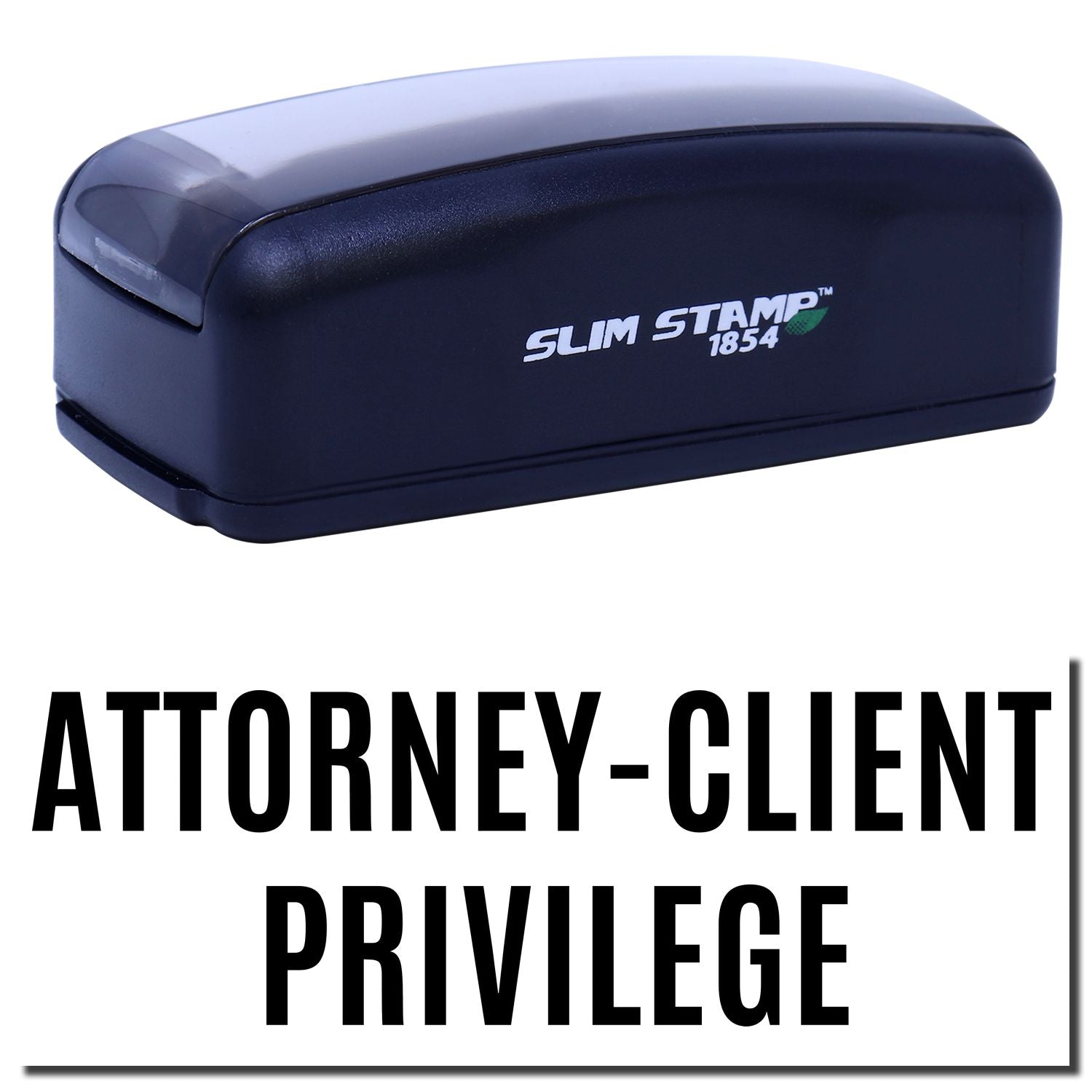 Slim STAMP 1854 attorney-client privilege stamp for legal documents, indicating privileged communications.