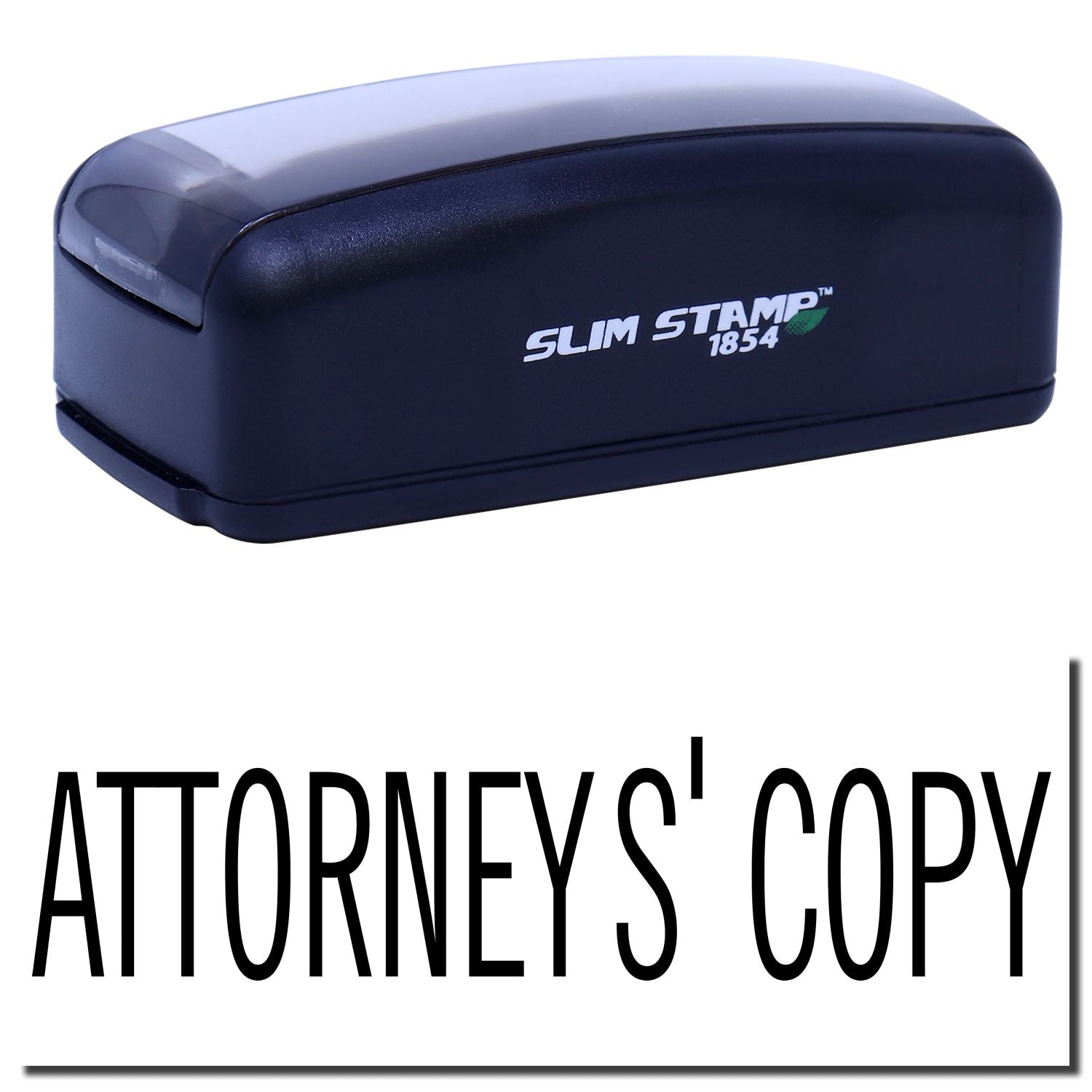 Slim Stamp 1854 self-inking attorneys copy stamp for legal documents, producing crisp Attorneys Copy impressions quickly every time.