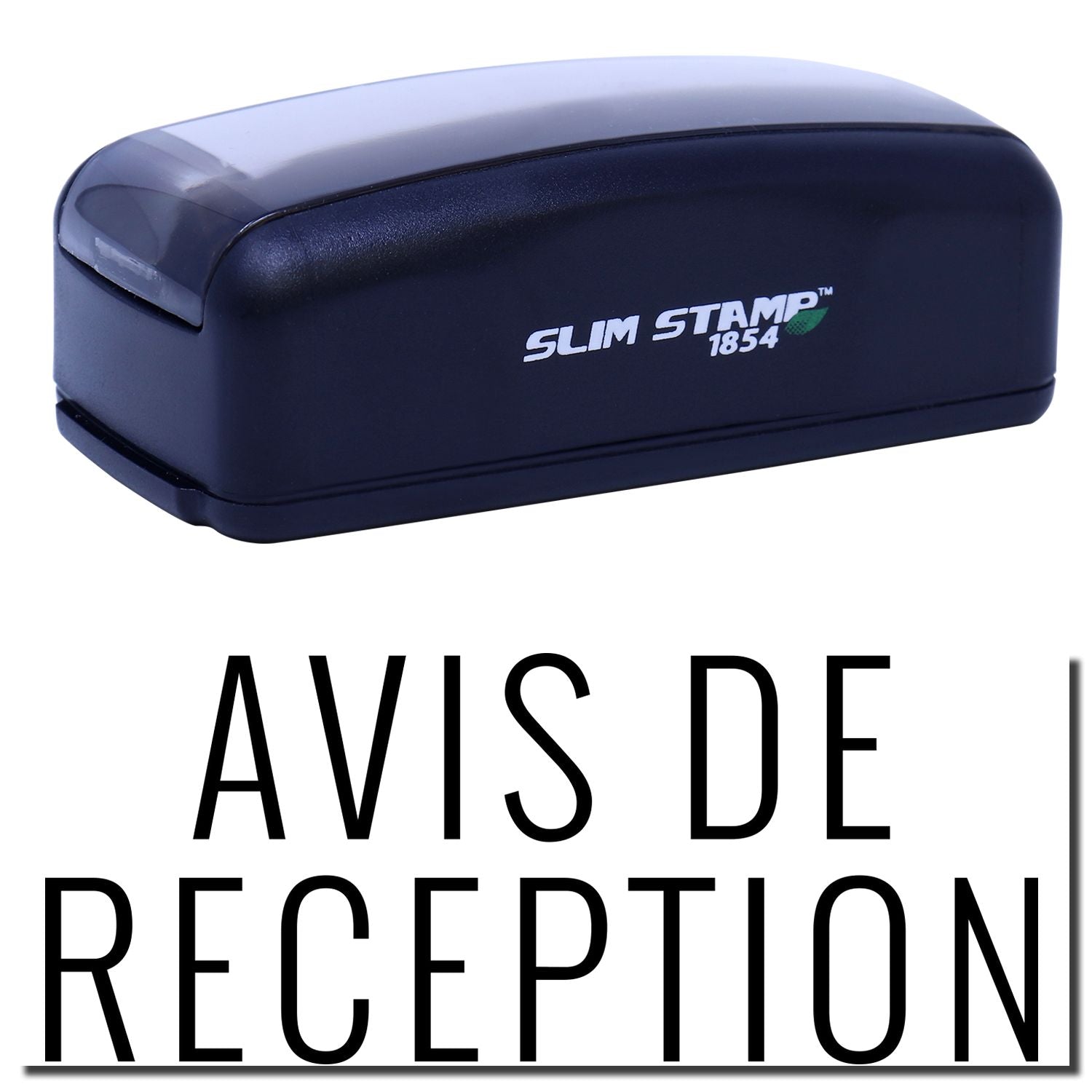 Slim Stamp 1854 mail receipt stamp for marking Avis de Rception documents with clear branding