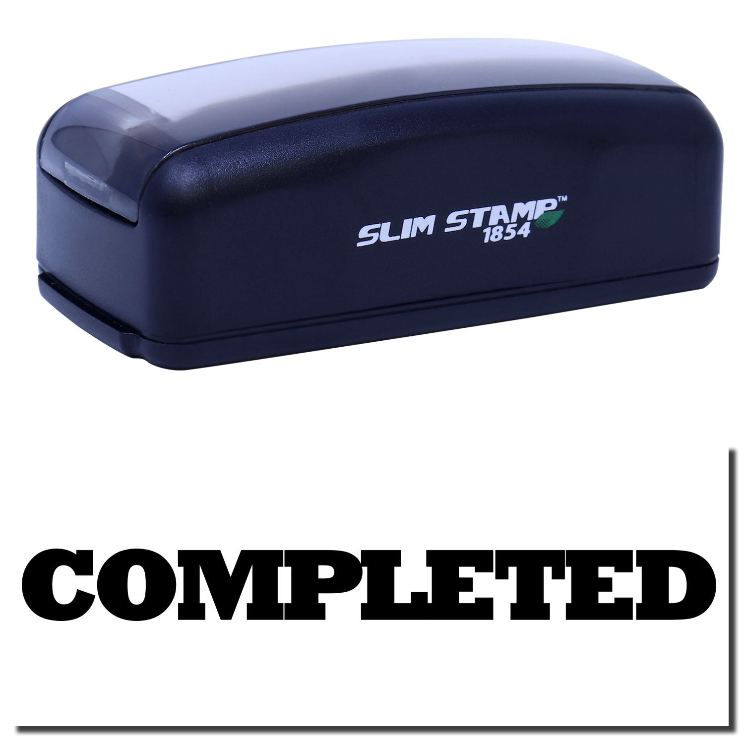 Slim Stamp 1854 compact self-inking office stamp body, product image showing the finished stamp device.