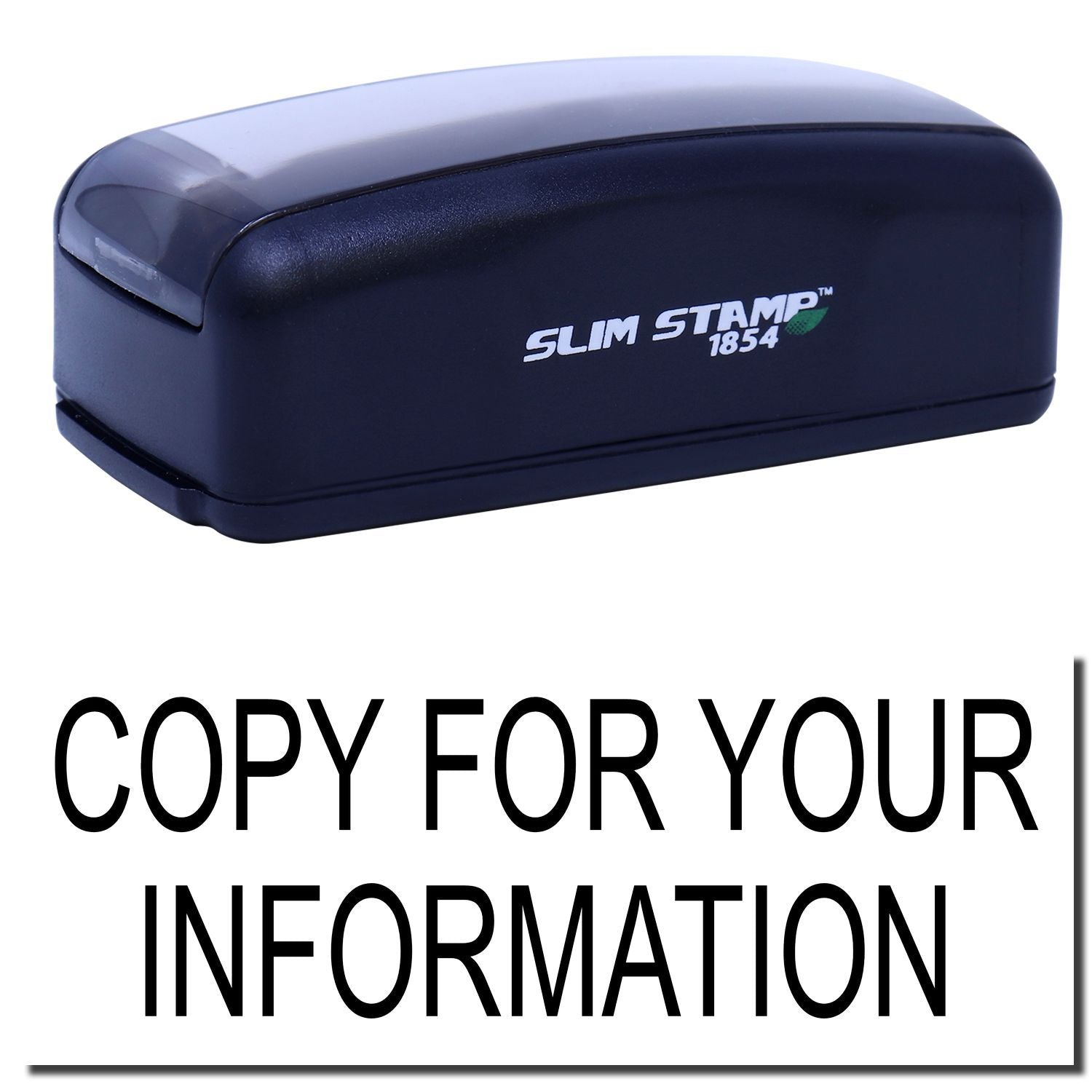 Slim Stamp 1854 self-inking stamp with Copy for your information for document copies and records labeling.