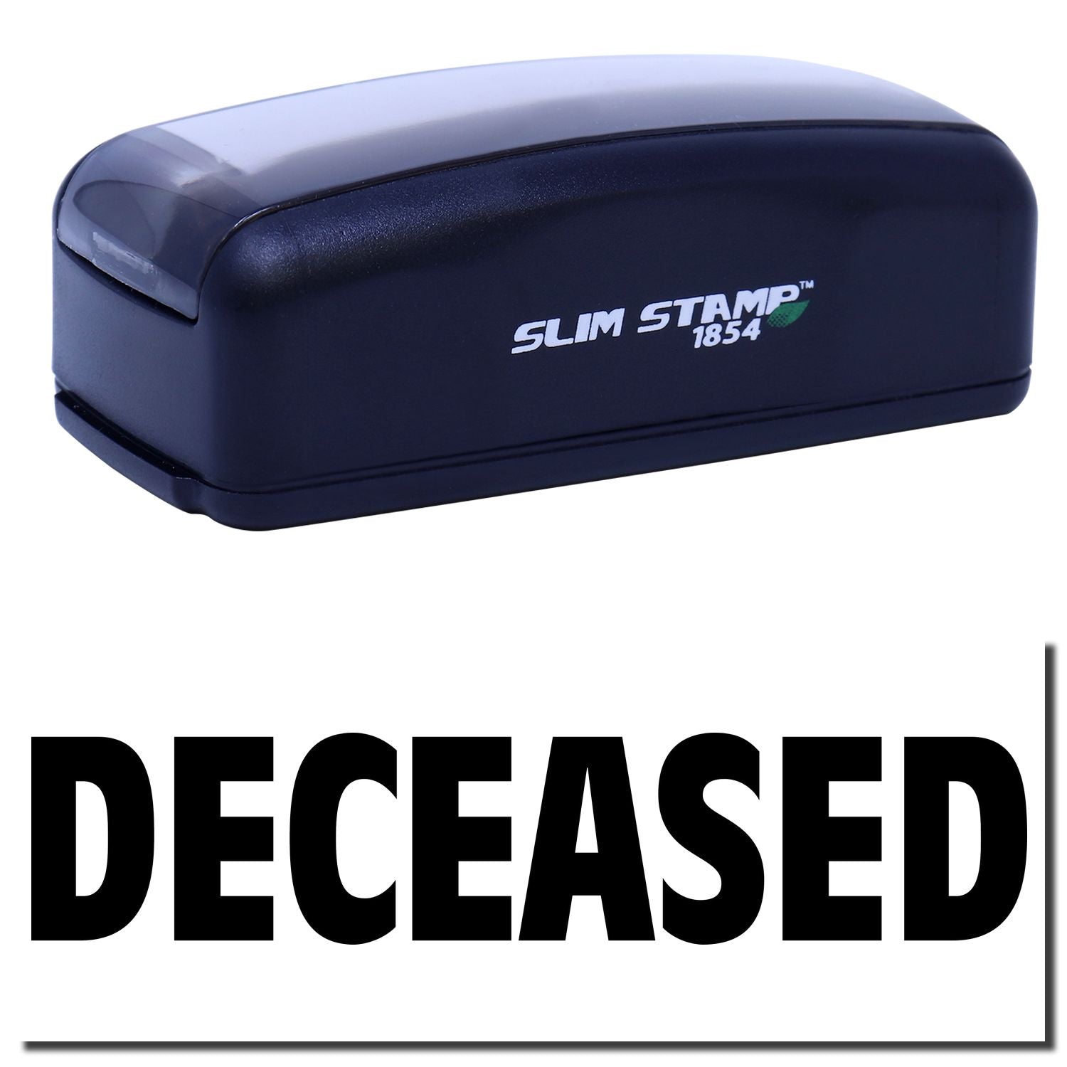 Slim Stamp 1854 self-inking stamp showing DECREASED for accurate document marking.