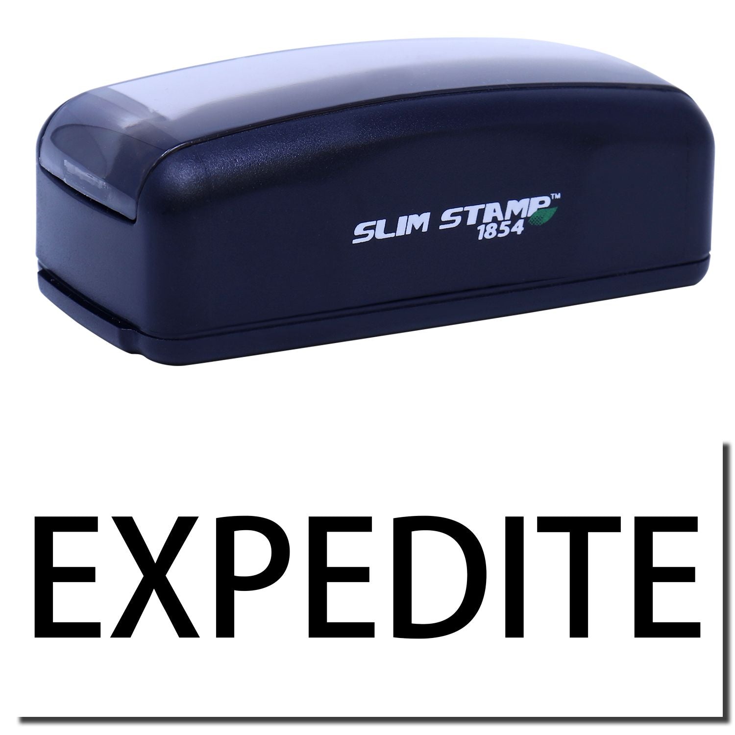 Slim STAMP 1854 self-inking stamp casecompact desk tool for quick, clean imprinting on documents.