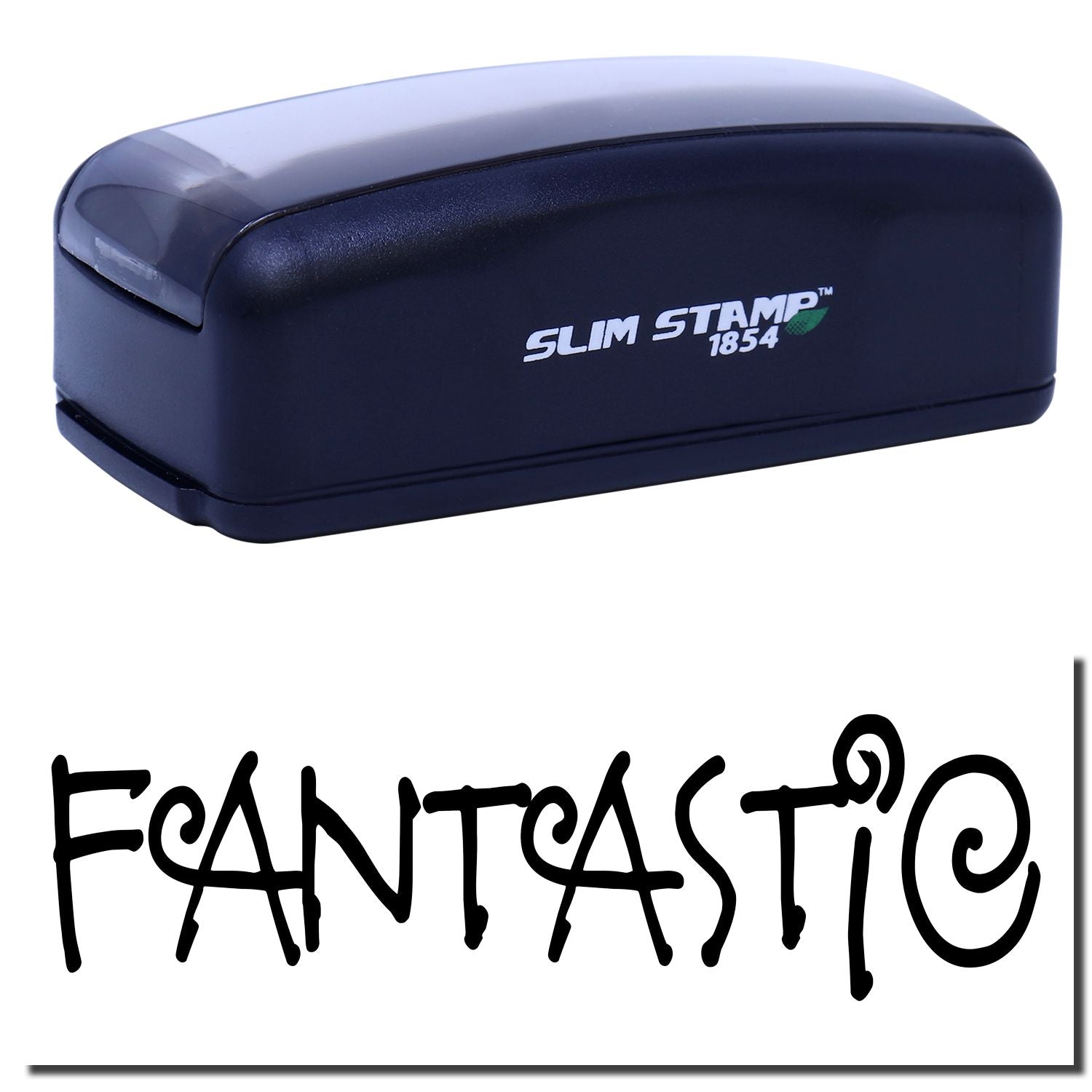 Slim Stamp 1854 stamp tool with Fantastic branding text, promotional image for custom embossing and stamping products