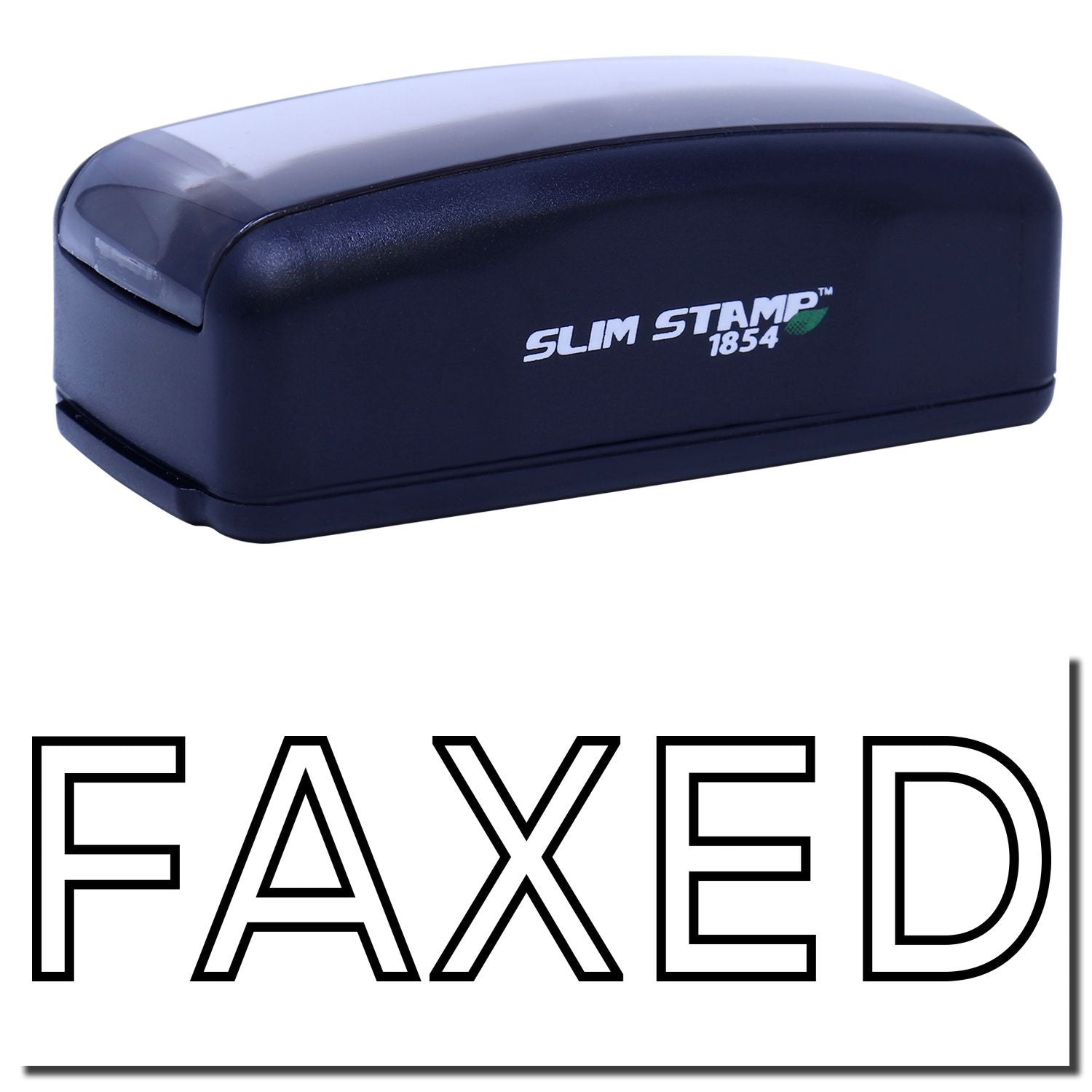 Slim Stamp 1854 ink stamp for document labeling with FAXED imprintcompact replacement office stamp for quick record marking use