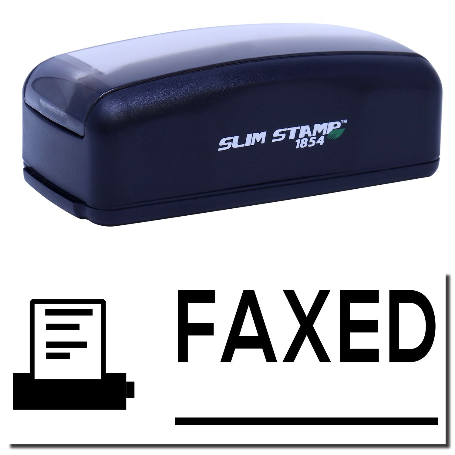 SLIM STAMP 1854 branded desk ink stamp unit for labeling, showing the product front with logo.