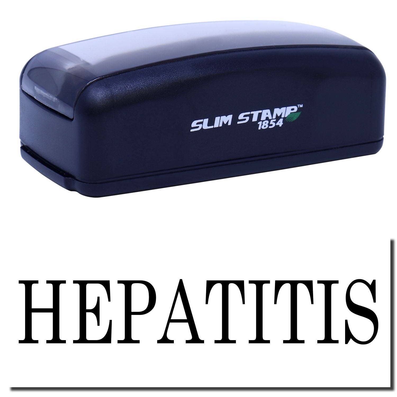 Slim Stamp 1854 self-inking stamp labeled HEPATITIS for medical document marking and quick, consistent imprinting.