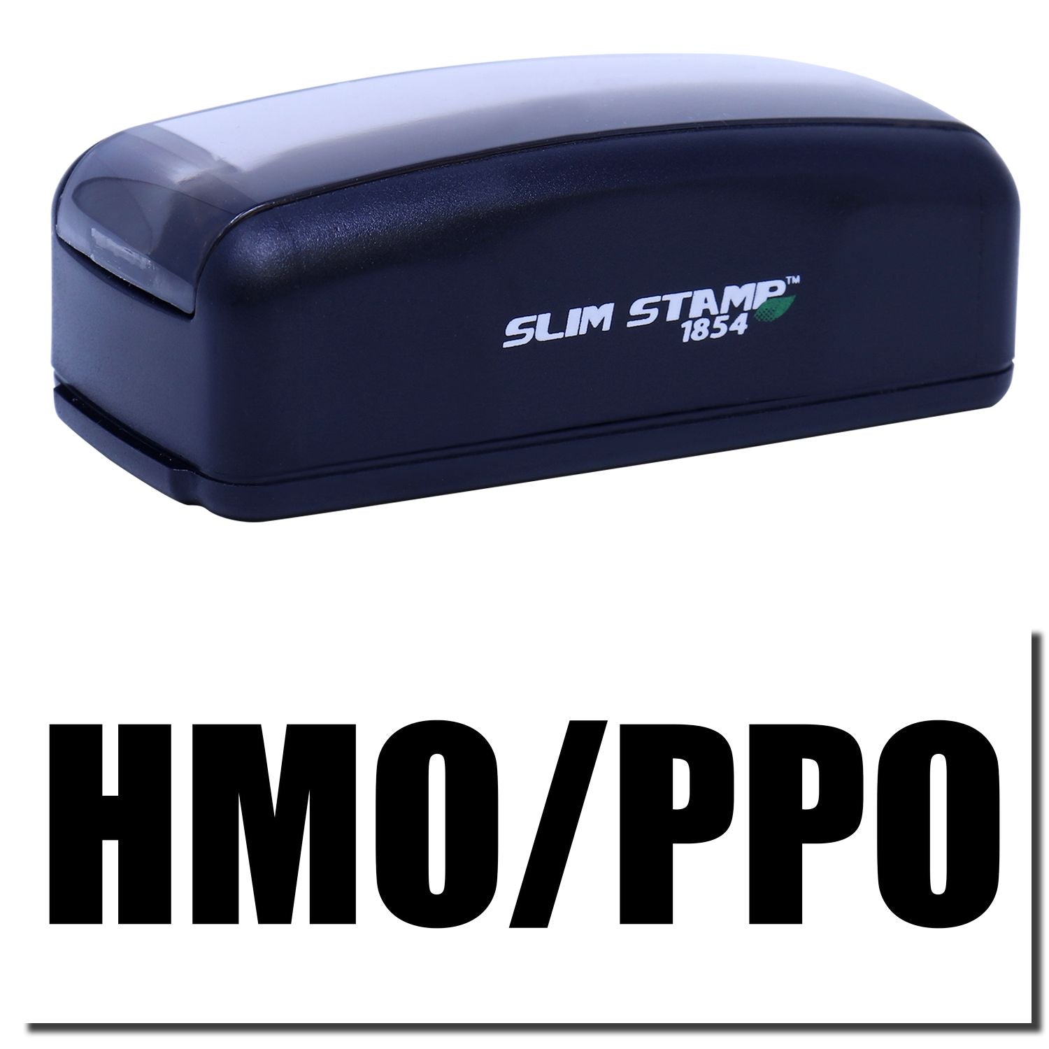 Slim Stamp 1854 self-inking stamp device with logo, used to create crisp impressions for business documents