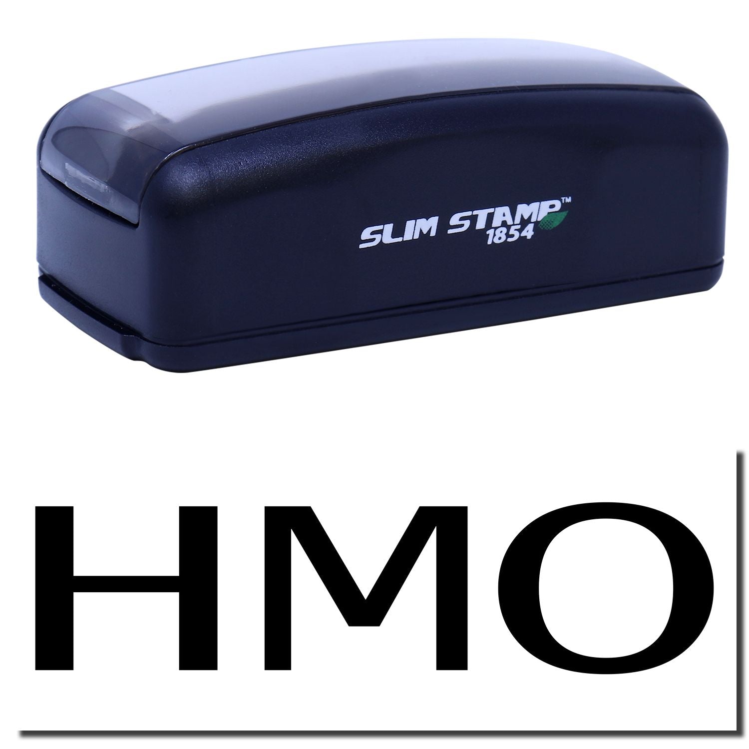 Slim Stamp 1854 self-inking stamp label, product close-up showing brand logo for home and office marking documents and packages.