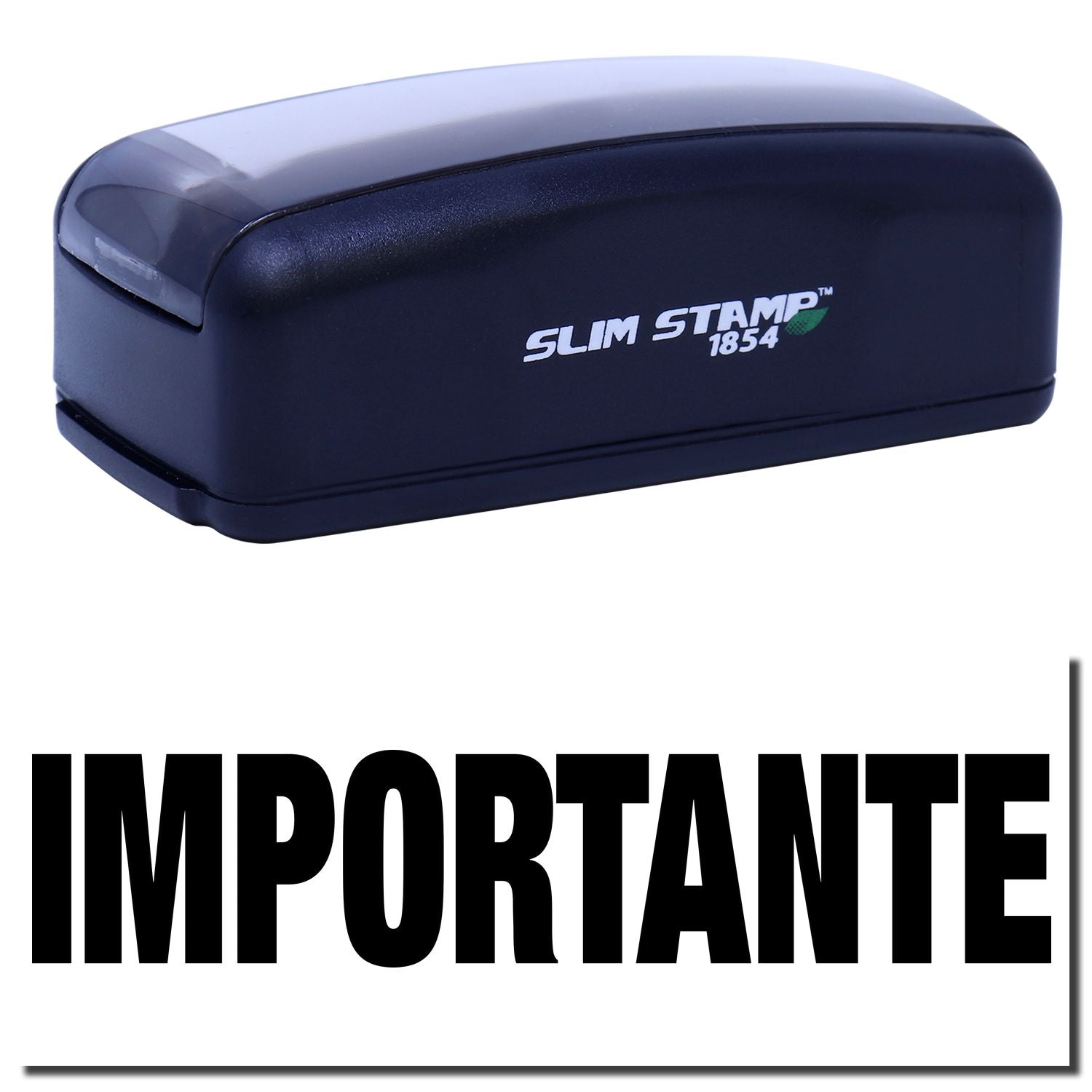 Slim Stamp 1854 branded ink stamp case for office labeling and document marking; product photo highlighting the Slim Stamp brand.