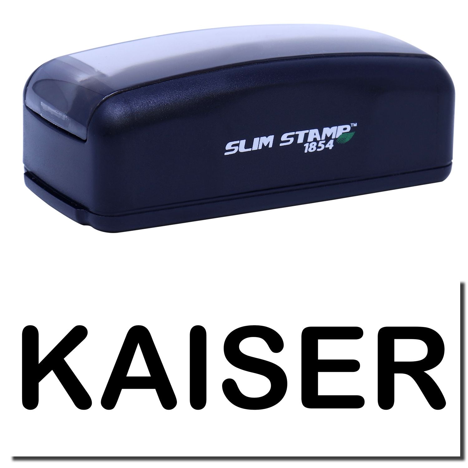 Slim Stamp 1854 self-inking style stamp device with Kaiser branding for marking documents and labels.