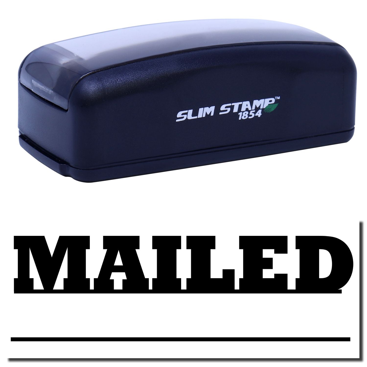 Slim Stamp 1854 label stamp for quick, durable imprintingcompact self-inking stamping tool for offices and home use.