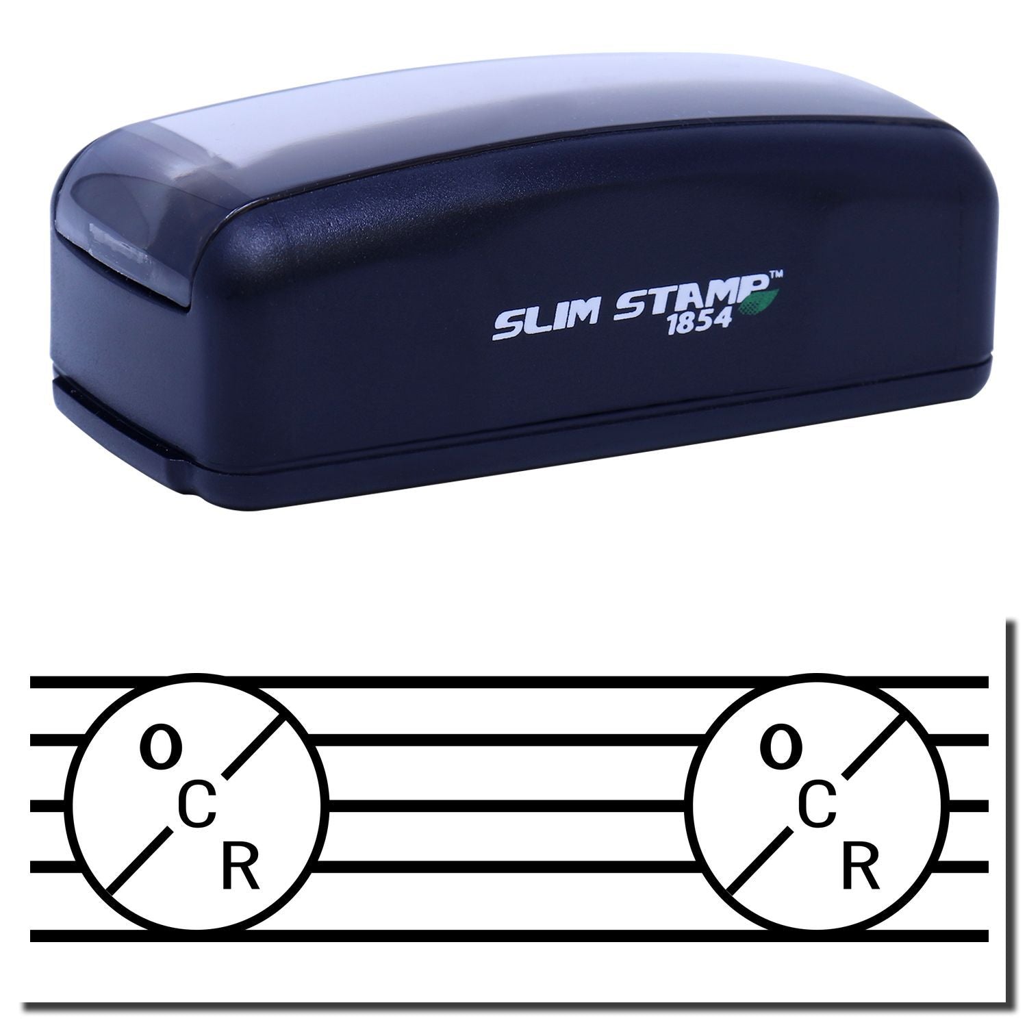 Slim STAMP 1854 label stamp with temperature-setting graphic showing 0C and R positions for food storage refrigeration marking