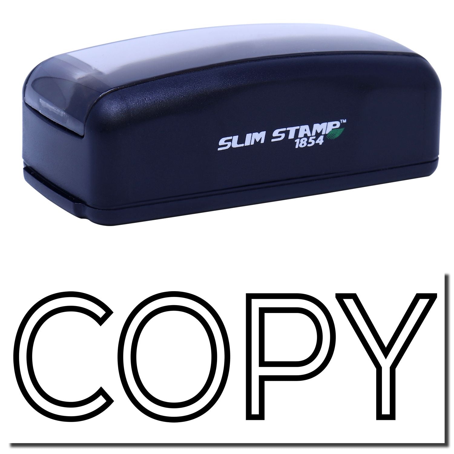 Slim Stamp 1854 self-inking stamp for precise document marking and copy-ready imprinting.