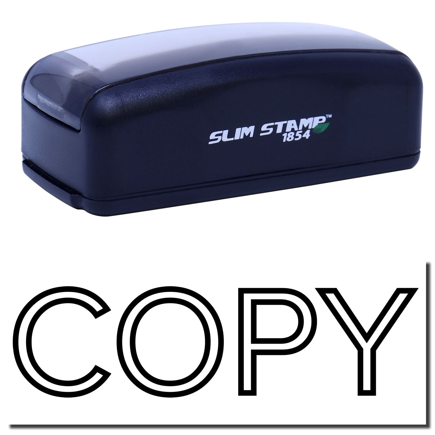 Slim Stamp 1854 compact stamping machine, designed for fast, consistent imprinting of dates, IDs, and labels in offices and warehouses.