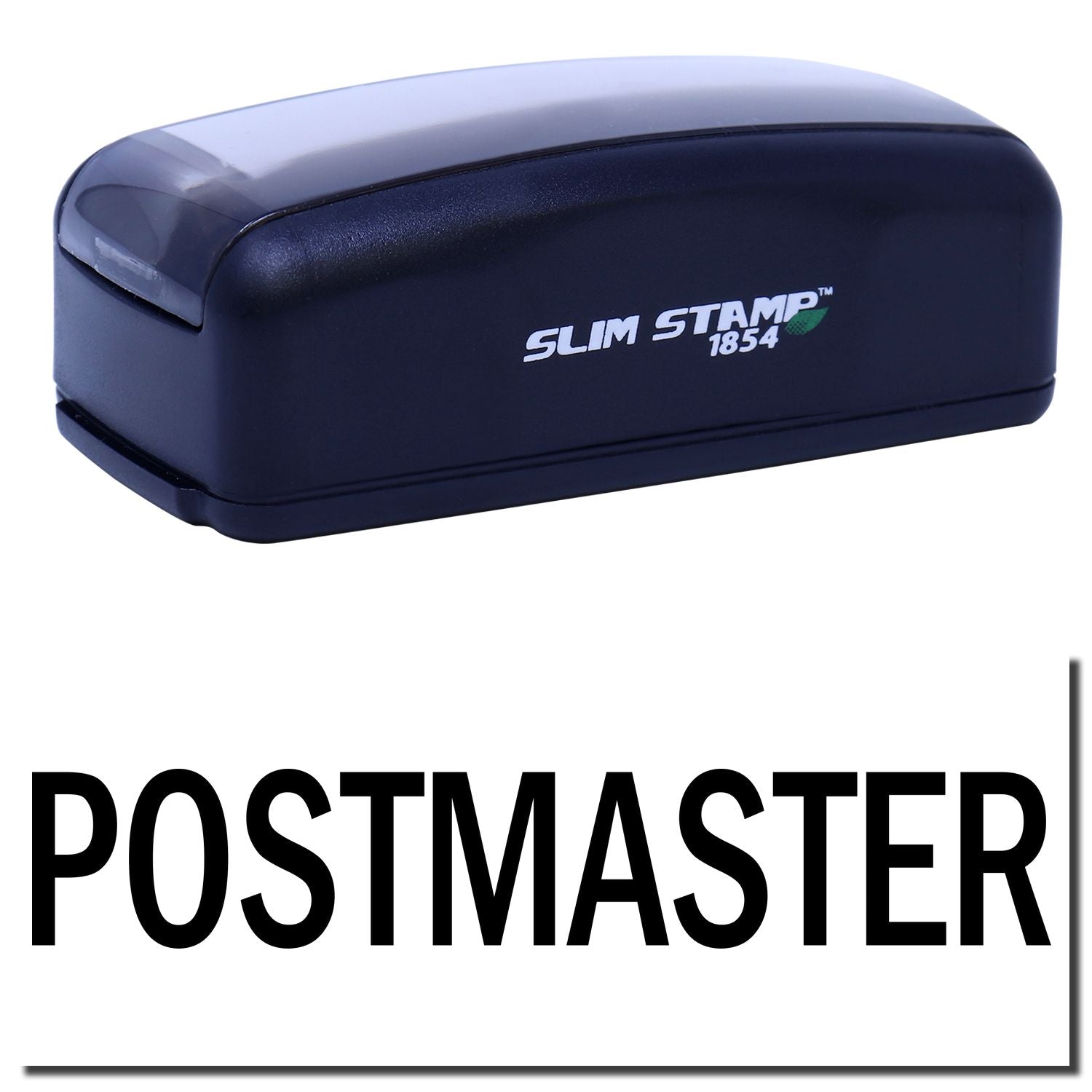 Compact Slim Stamp 1854 postal ink stamp device for Postmaster, used for address and mailing on envelopes and labels.