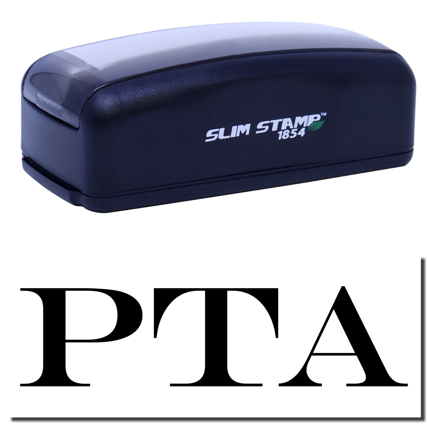 Slim STAMP 1854 handheld stamp device with brand logo, used for personal stamping and labeling.