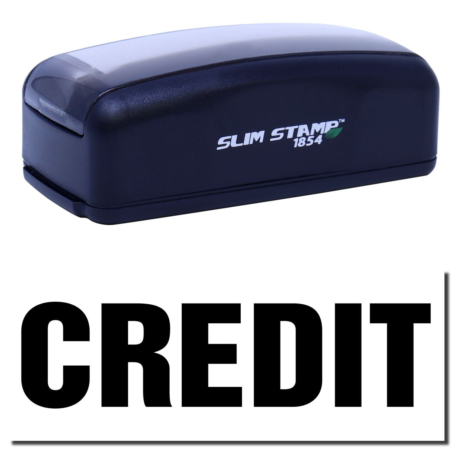 Slim STAMP 1854 Credit self-inking stamp for fast document approval and transaction credit marking.