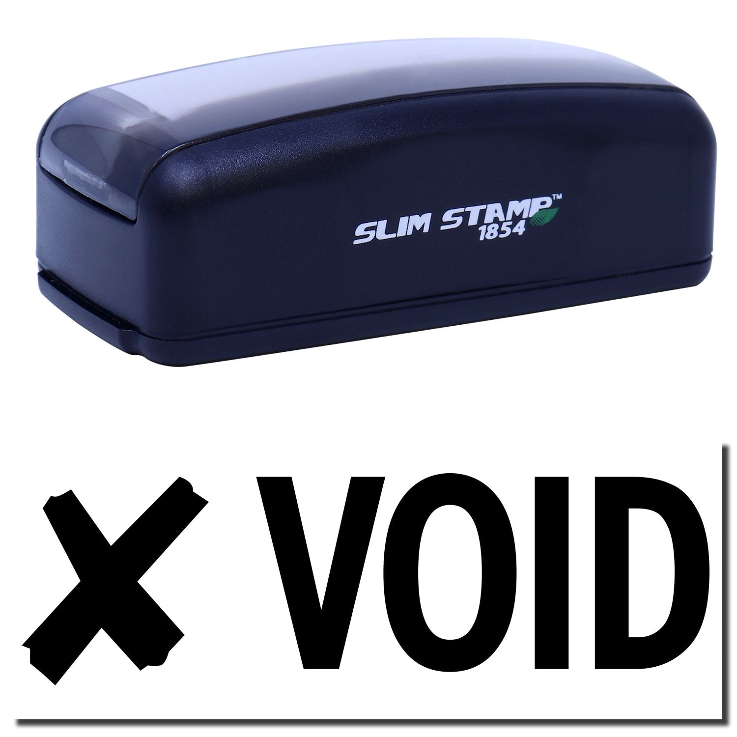 Slim Stamp 1854 self-inking VOID stamp for accurately marking documents, packages, and paperwork with a 'VOID' impression