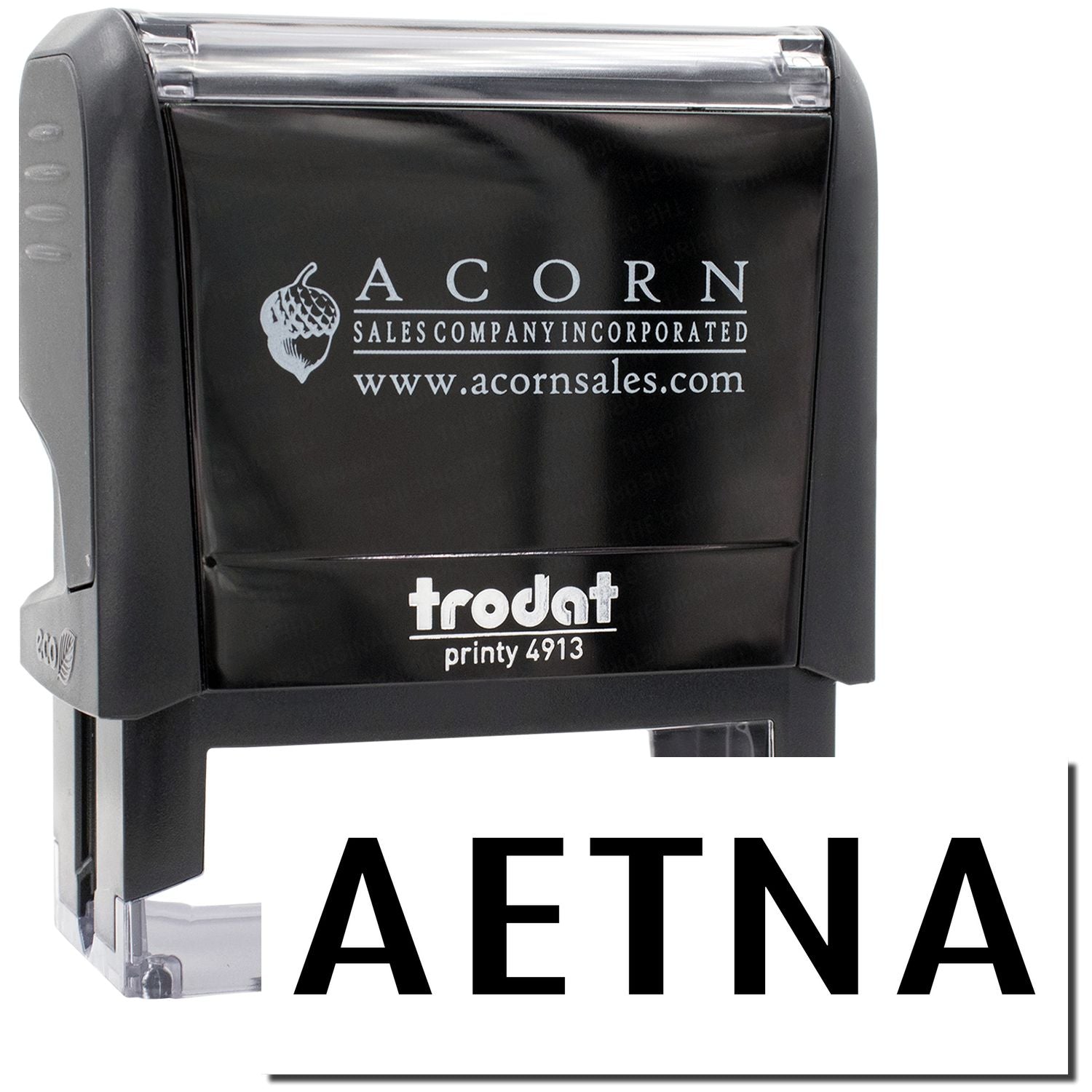 Acorn Sales Company Incorporated self-inking stamp showing printy 4913 branding for document approval and marketing use.